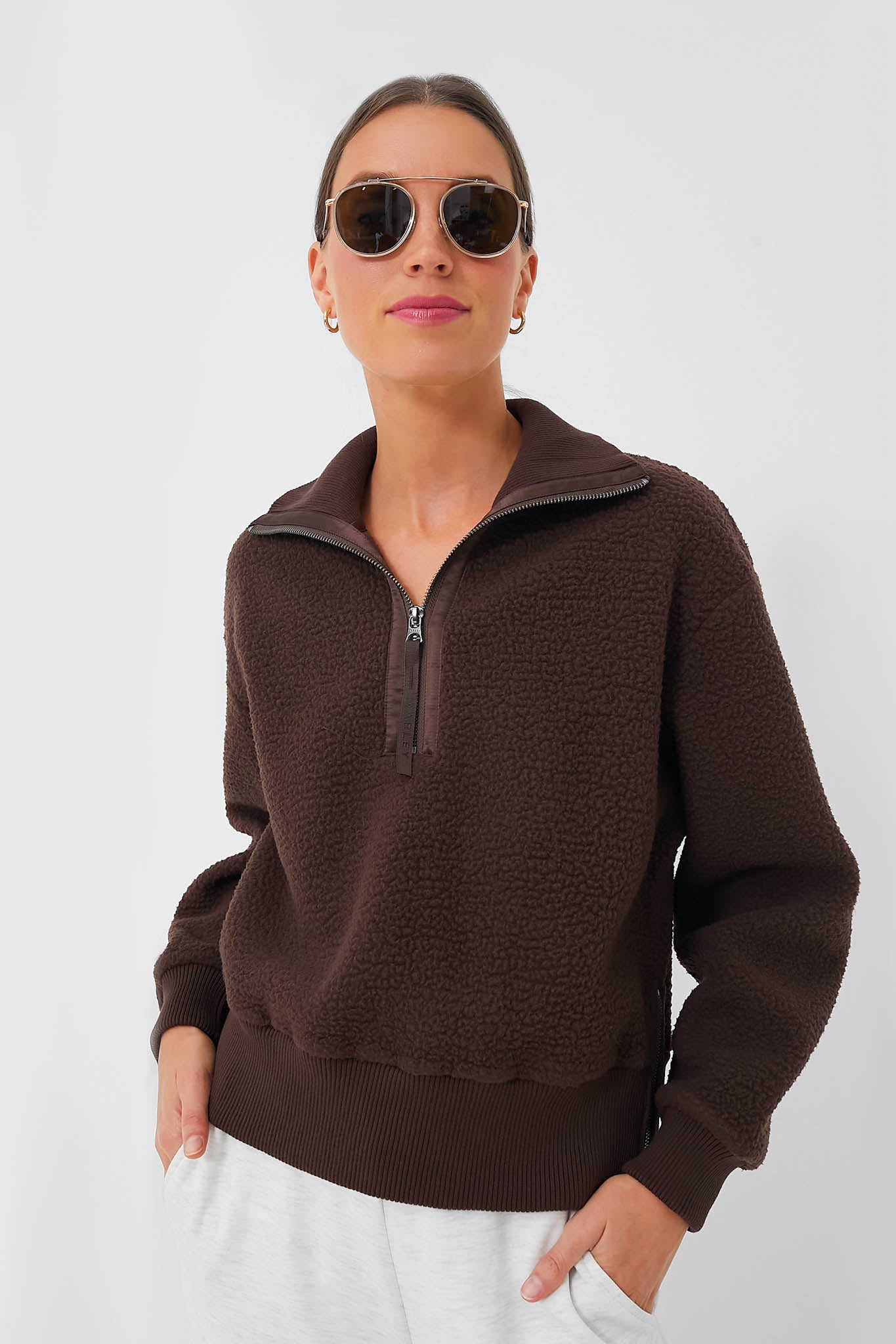Dark Truffle Roselle Half Zip Fleece | Varley