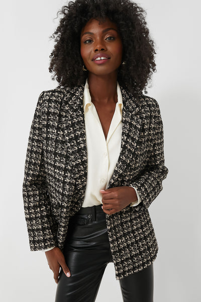 Tan and Black Tweed Madeleine Blazer Anine Bing