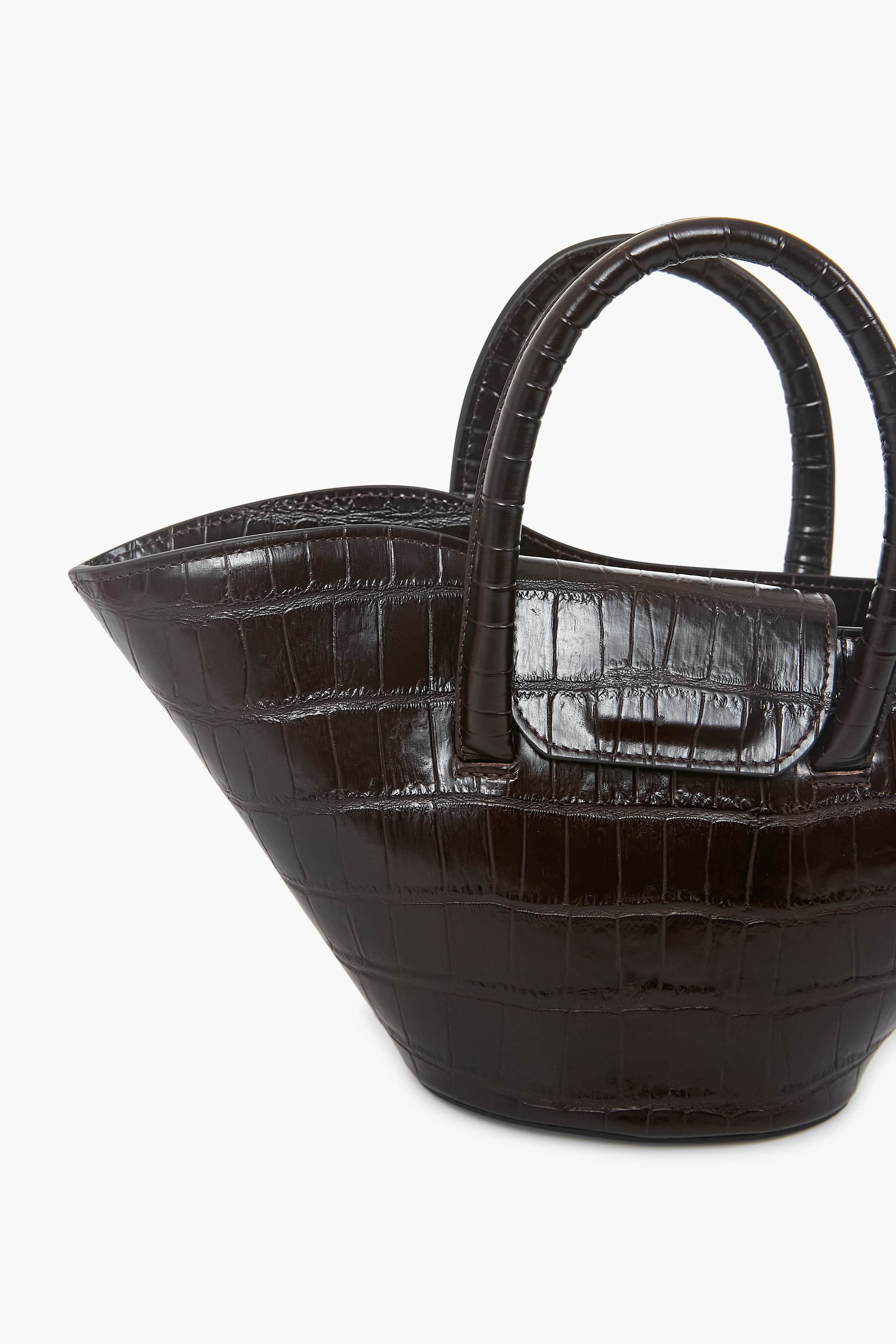 Mini Leather Basket Dark Brown - Little Liffner