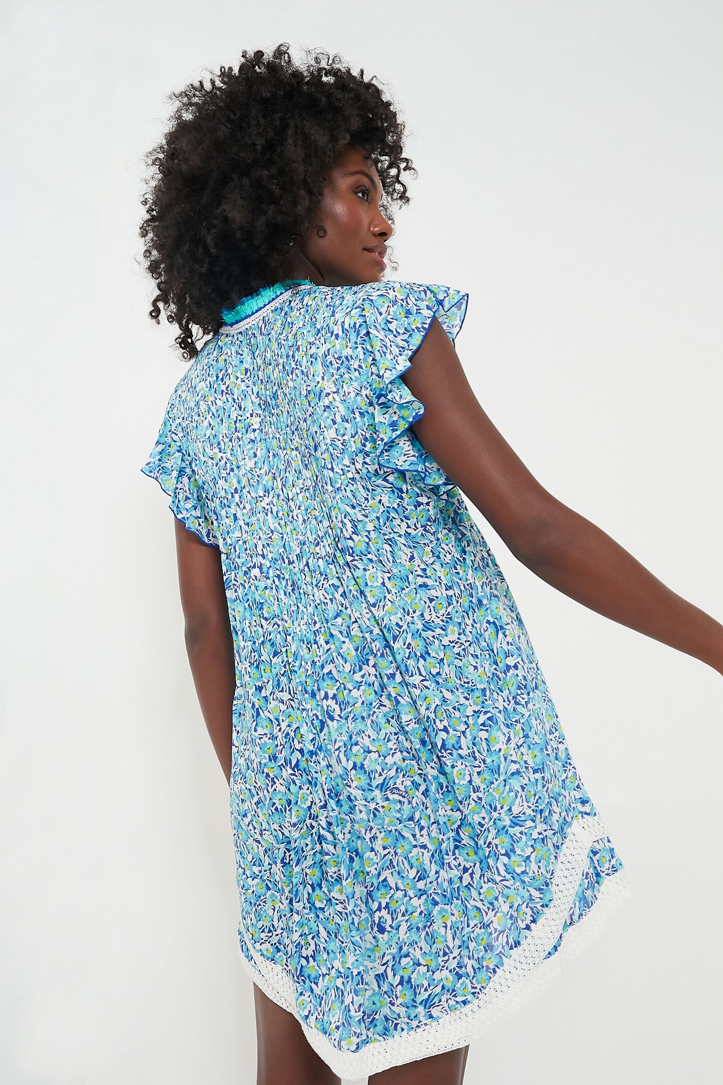 Blue Ocean Flowers Sasha Mini Dress