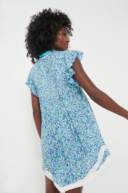 Blue Ocean Flowers Sasha Mini Dress