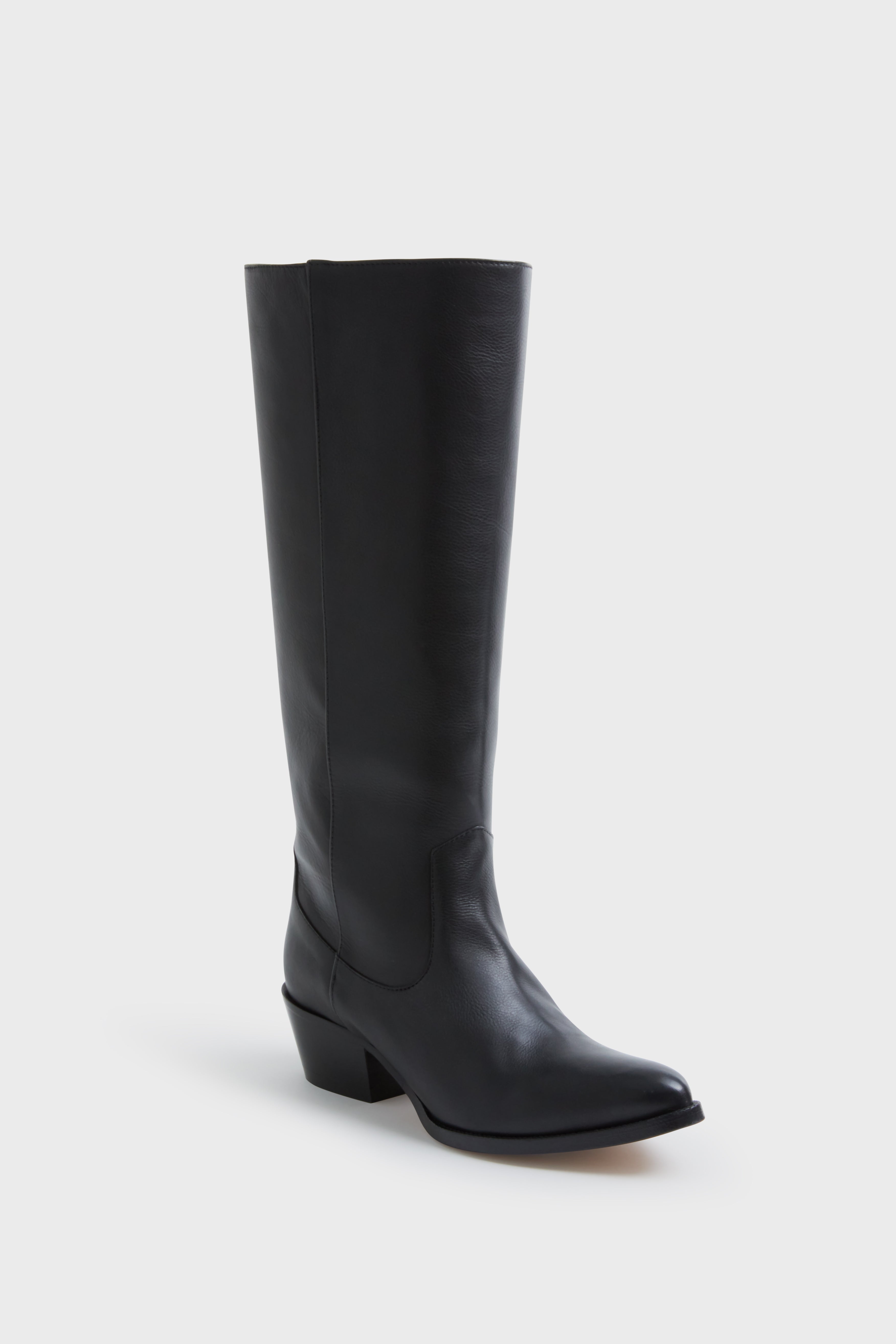 Black Leather Tall Boot | Emerson Fry