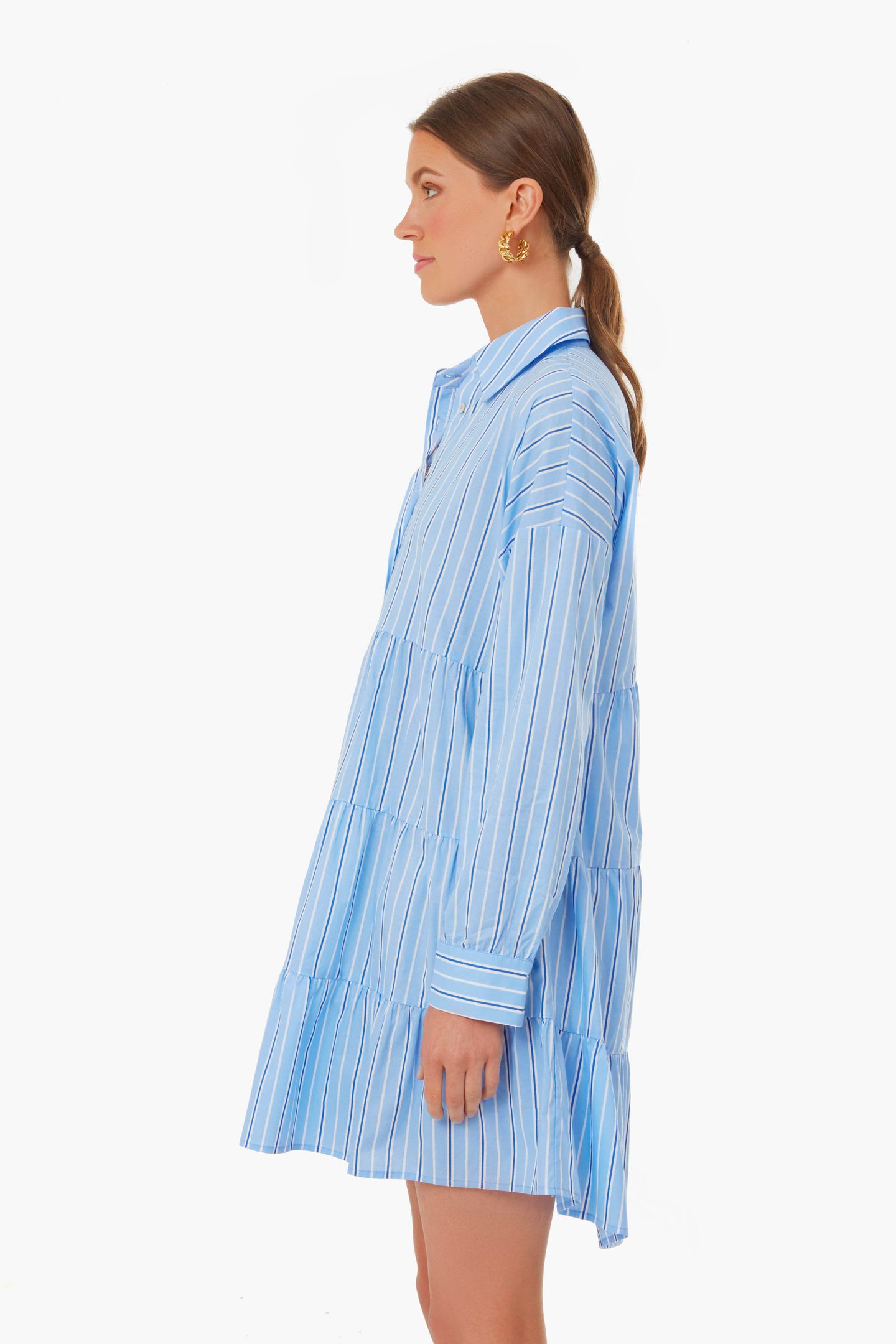 Shades of Blue Stripe Cara Dress