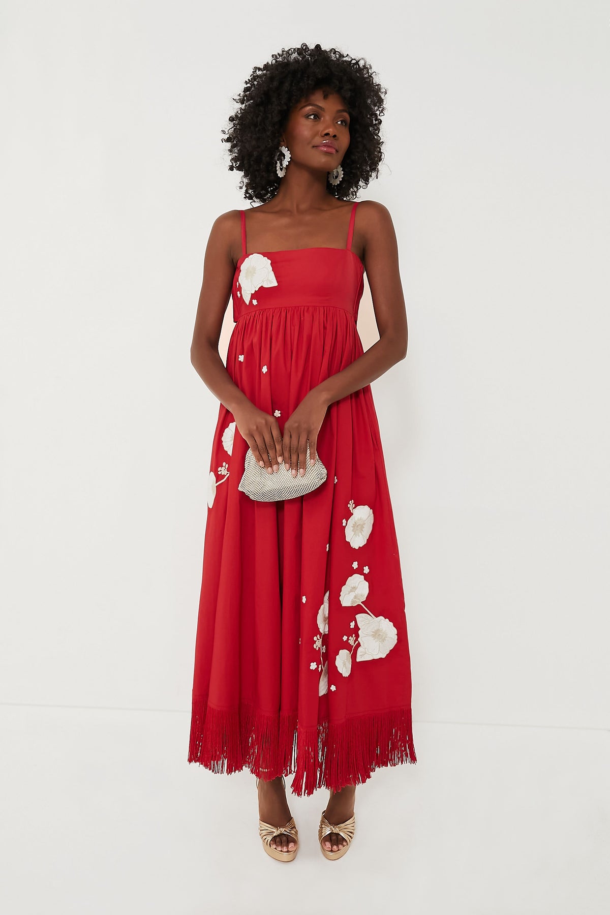 slim fit dress slacks Venetian Red with Embroidery Gavin Midi Dress