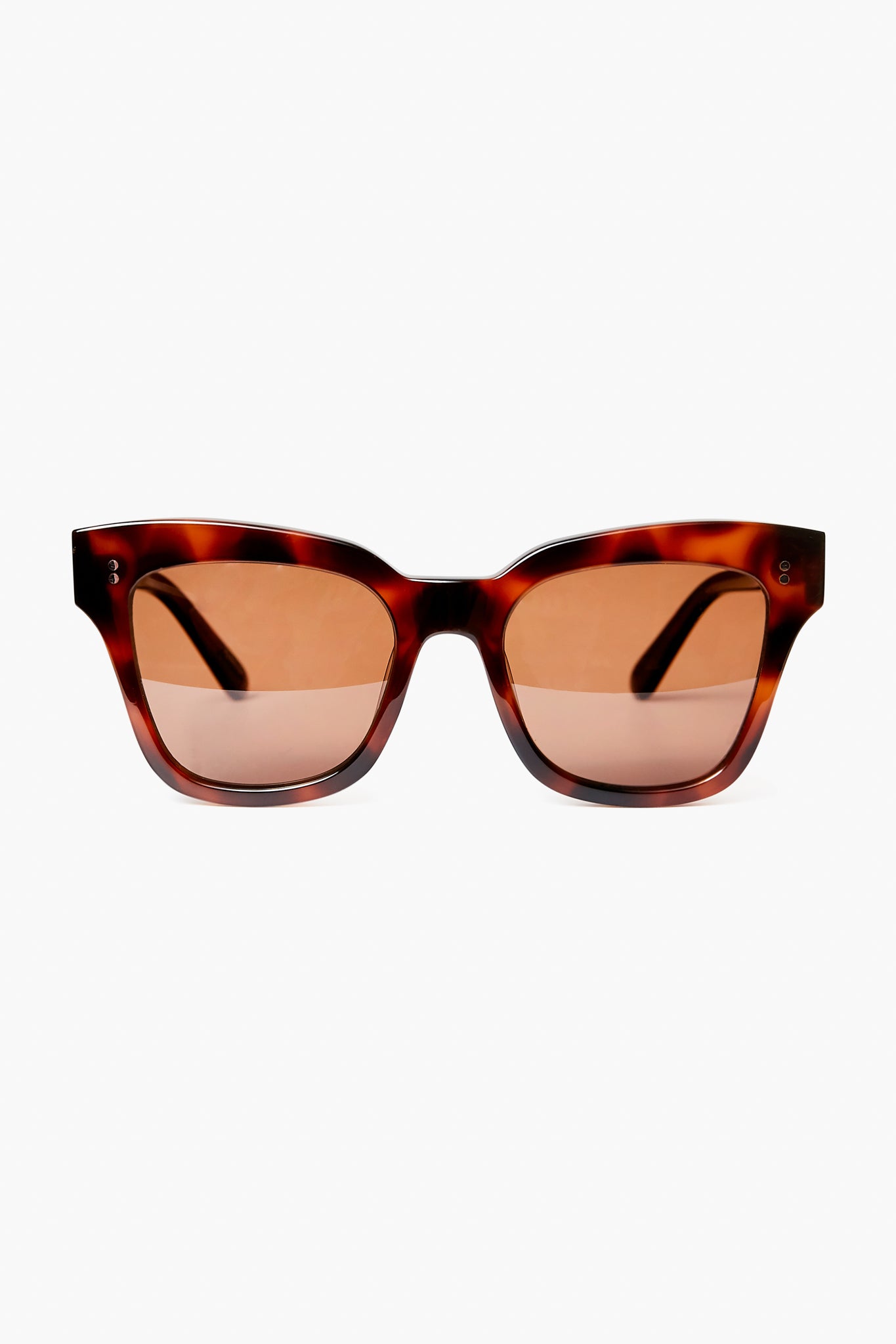 Chimi tortoiseshell sunglasses with a rectangular acetate frame and light brown tinted lenses, offering UV protection.