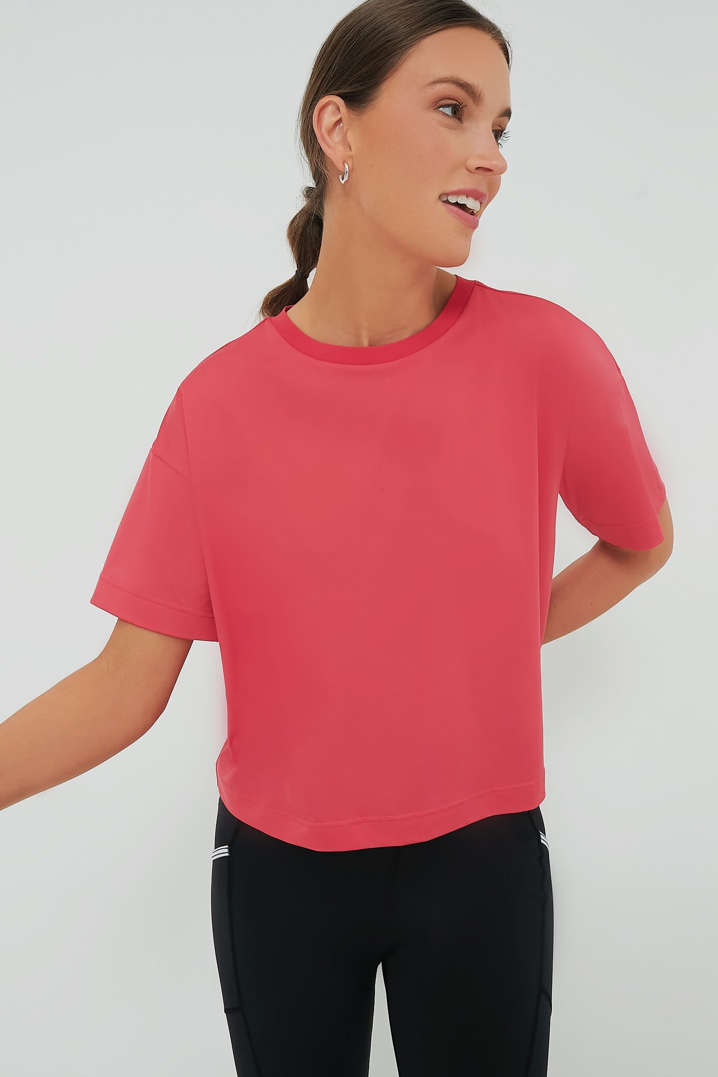 Hot Pink Cropped Ryan Boyfriend Tee