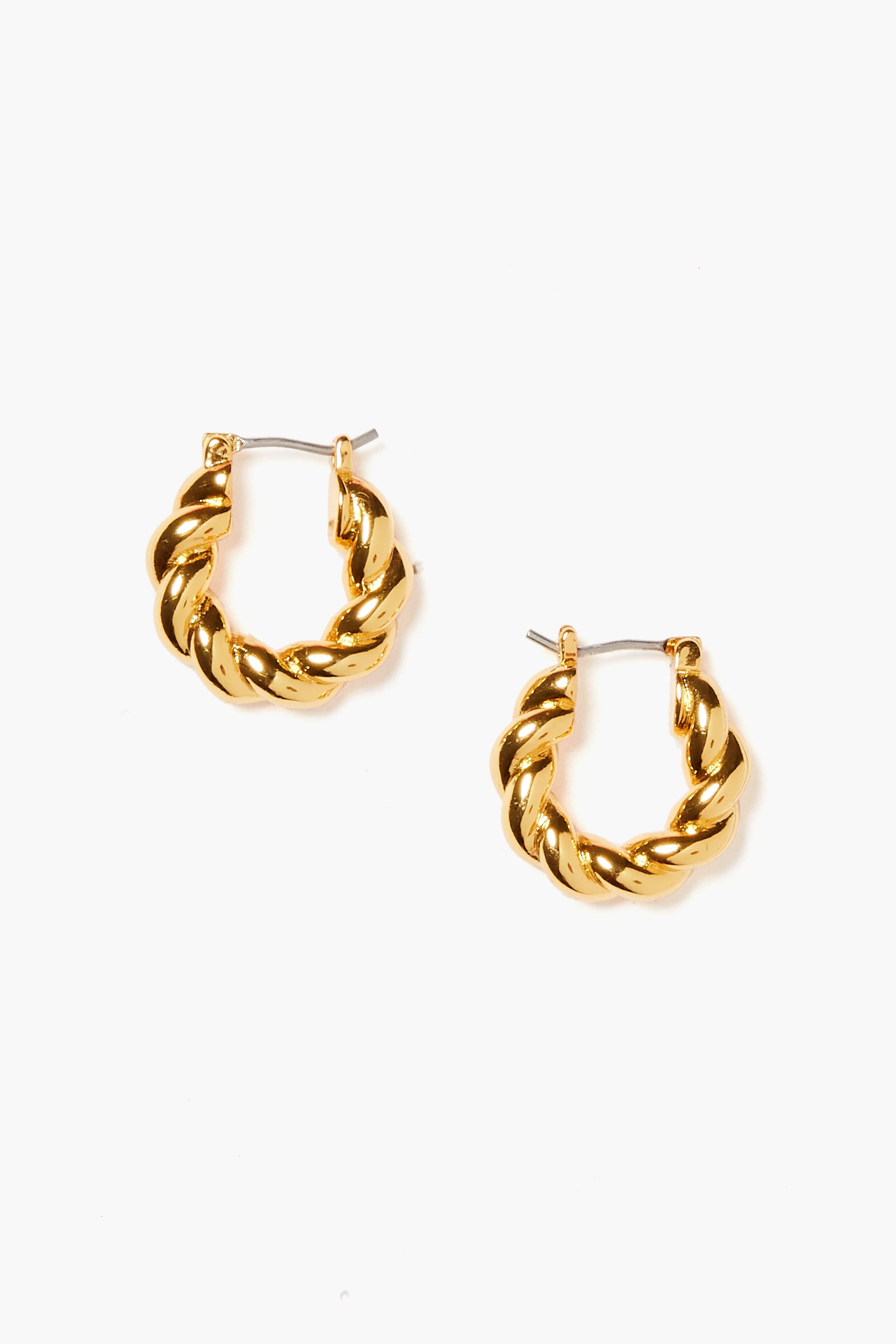 Mini Twisted Gold Hoop Earrings