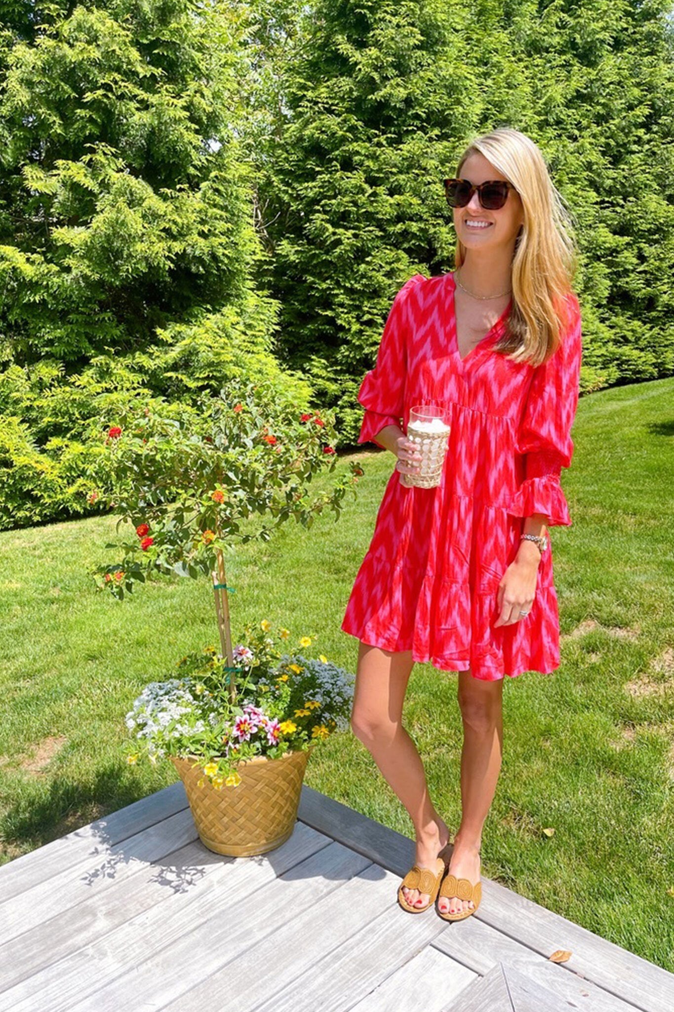 Hot Pink Ikat Kenzo Dress Pomander Place Hot Pink Ikat / M Hot Pink Ikat Kenzo Dress Pomander Place Hot Pink Ikat / M