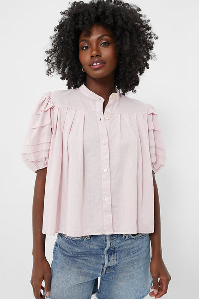 Lilac Salome Puff Sleeve Button Down Top