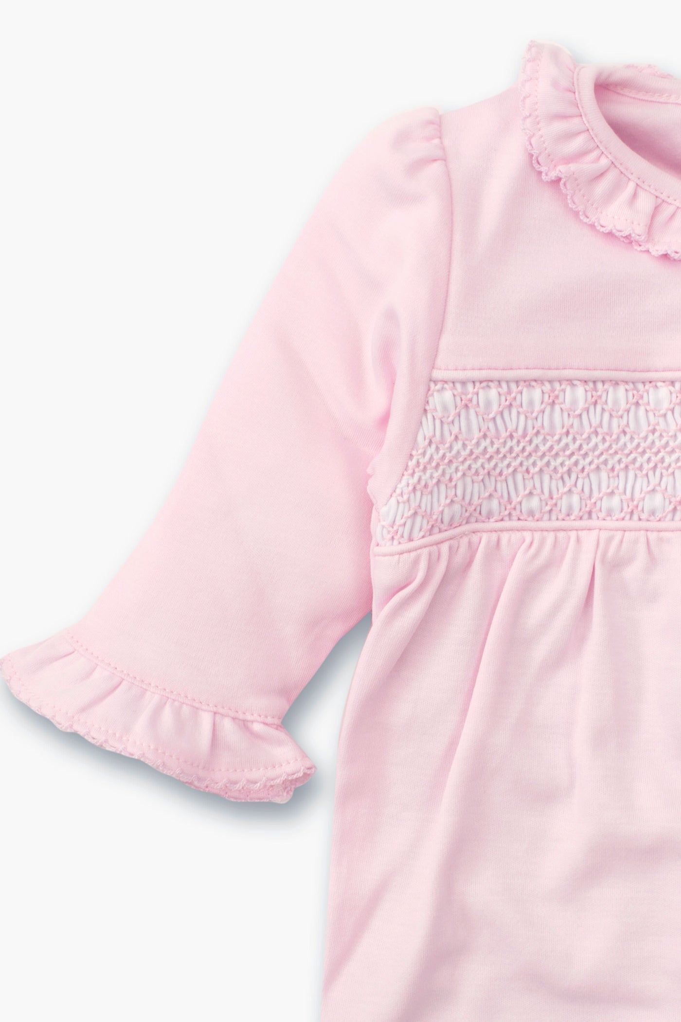 Pink Hand Smocked Footie