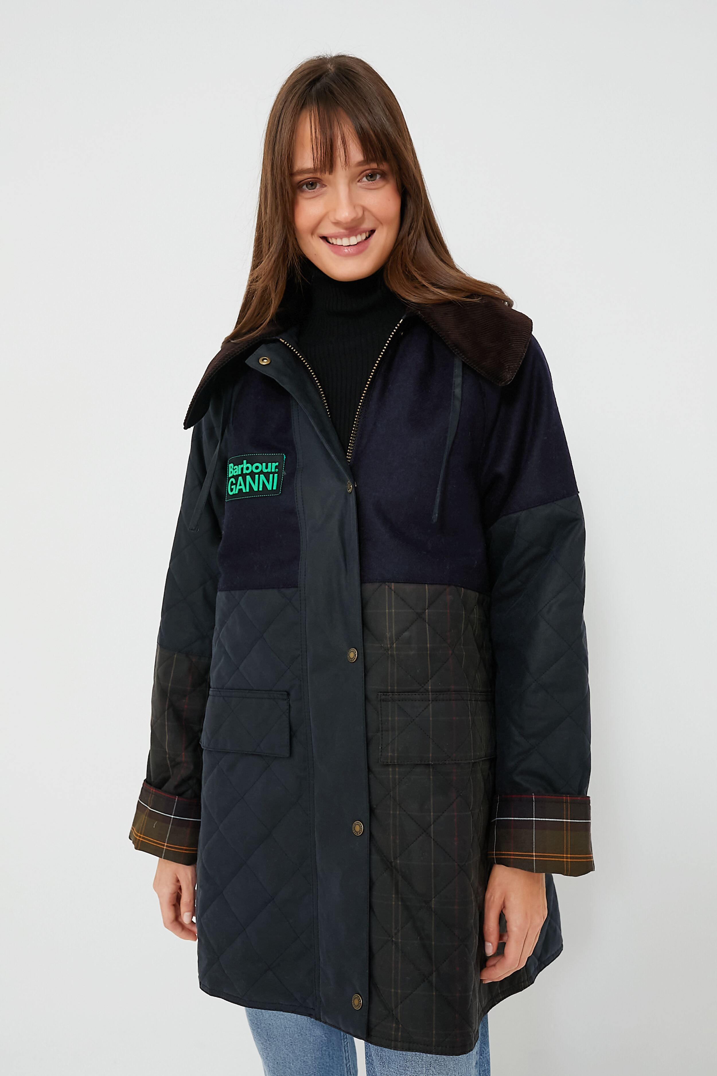 Navy Classic Barbour Ganni Burghley Jacket