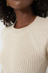 Sand Ribbed Crewneck Sweater