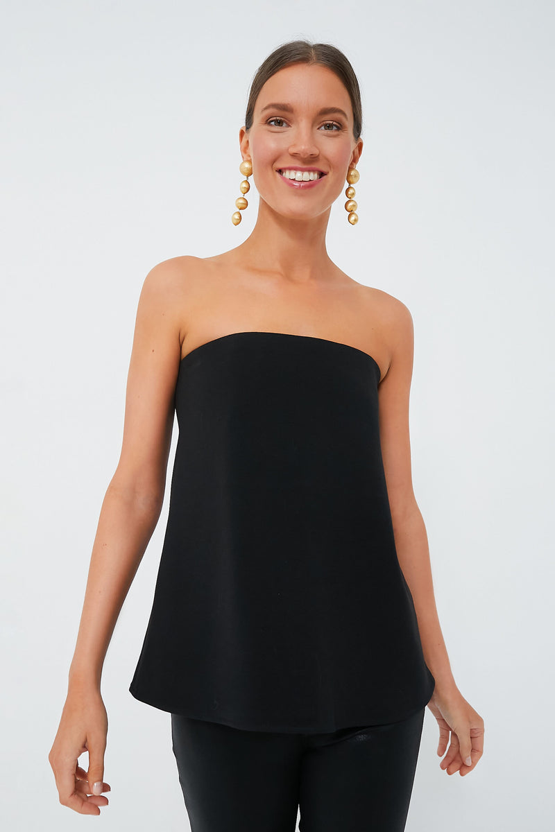 Strapless Noir Crepe Marin Top Tuckernuck