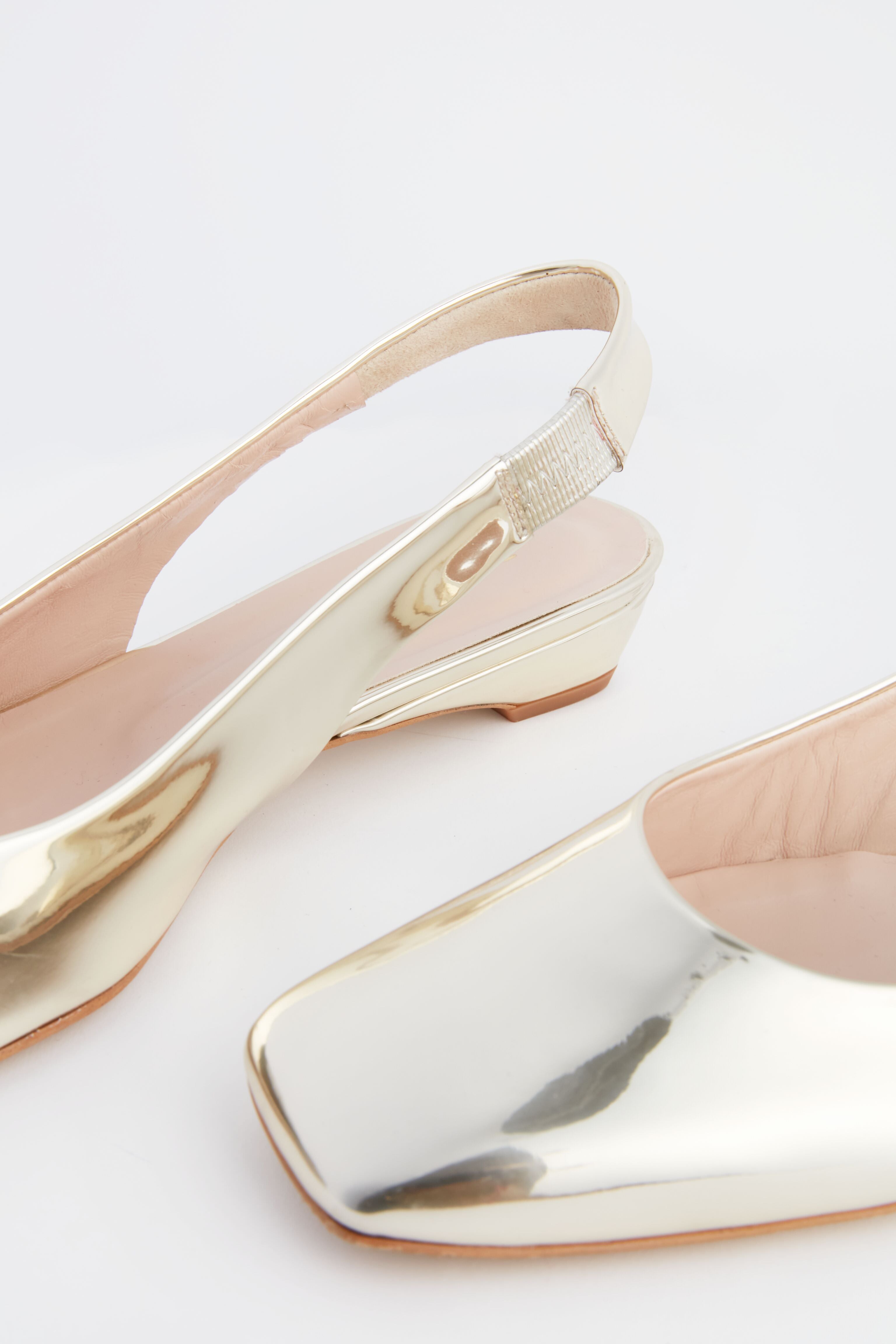 Gold flat slingback shoes Clearance