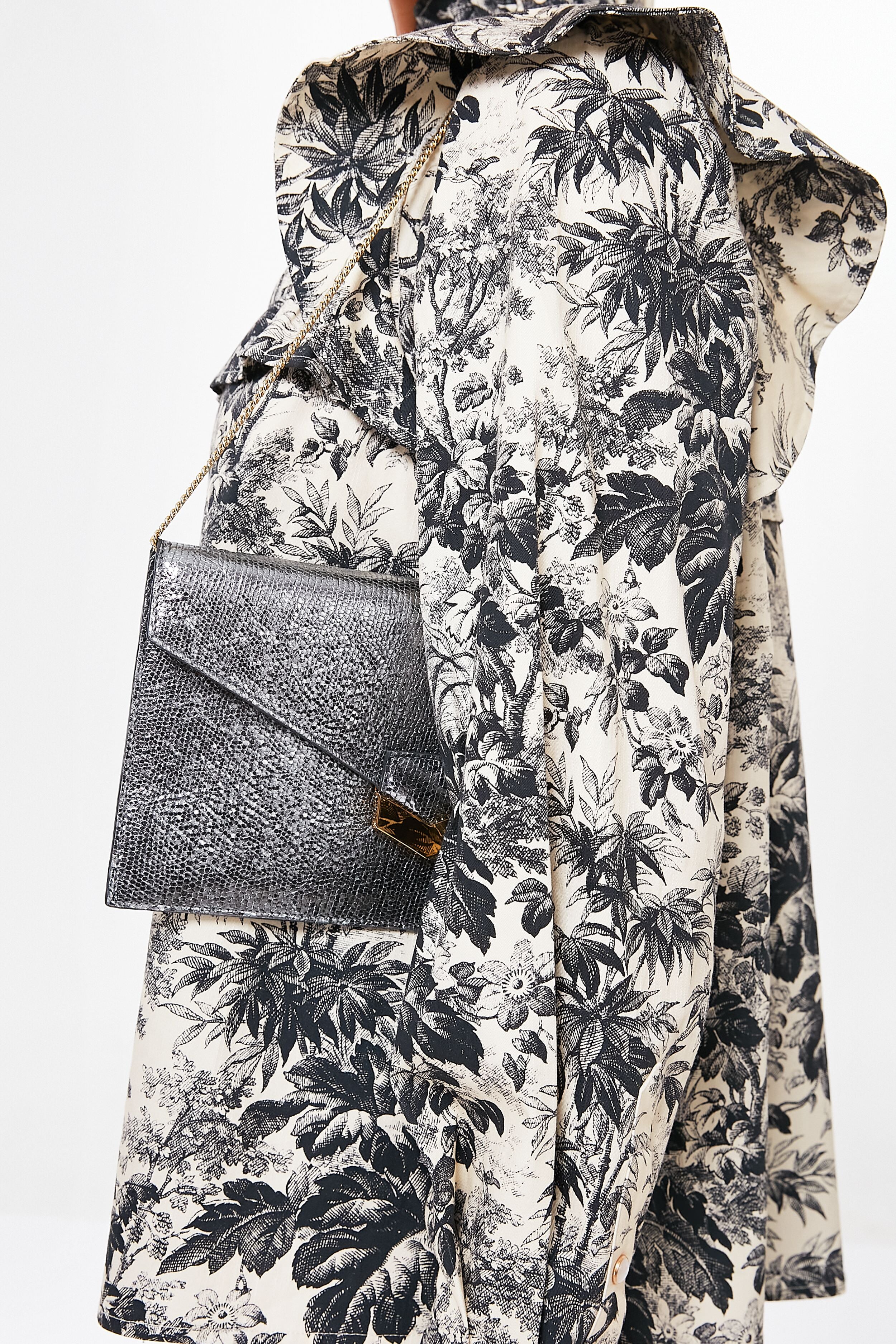 Silver Metallic London Clutch