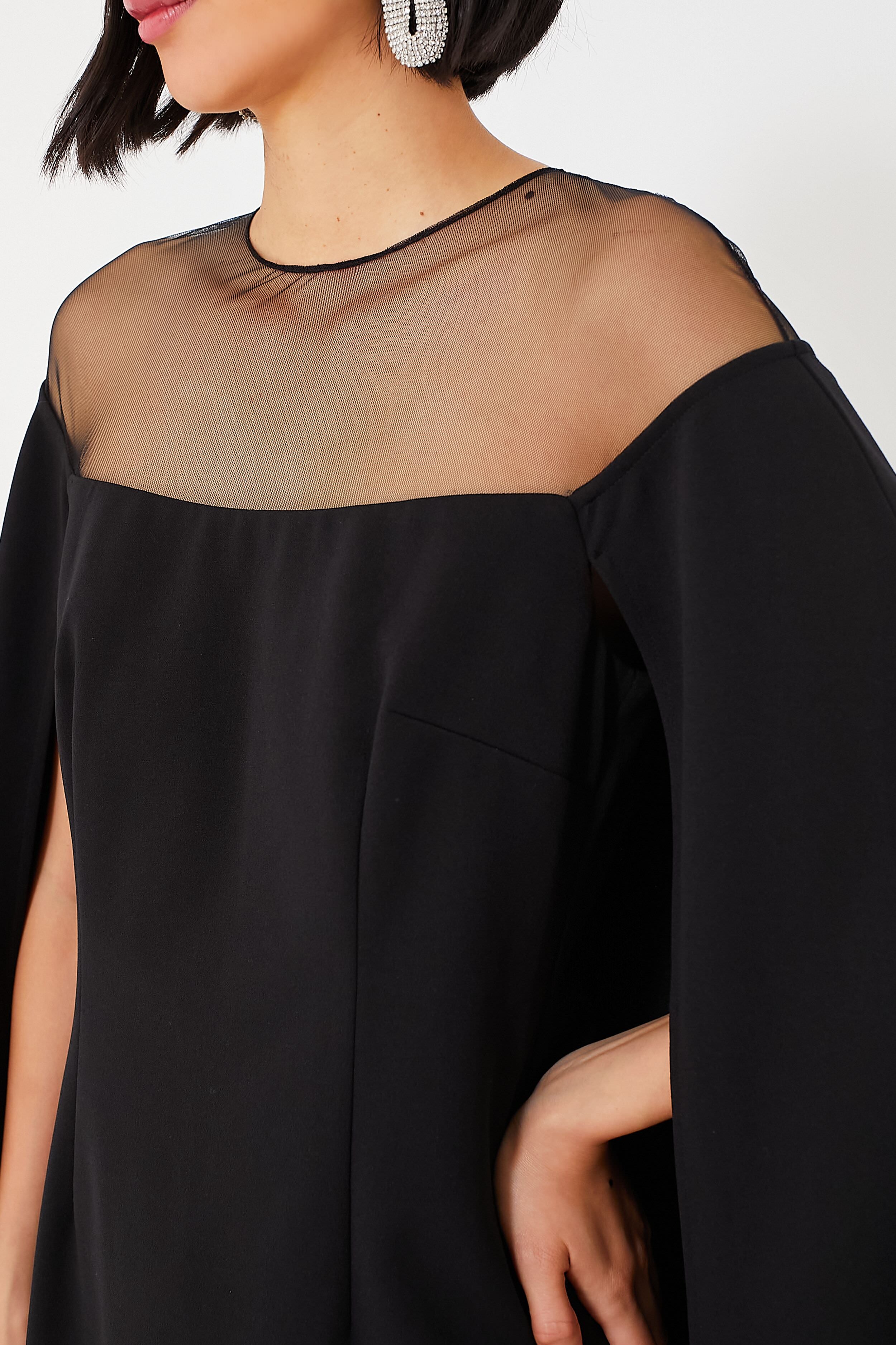 Black Estelle Cape Dress | Tuckernuck