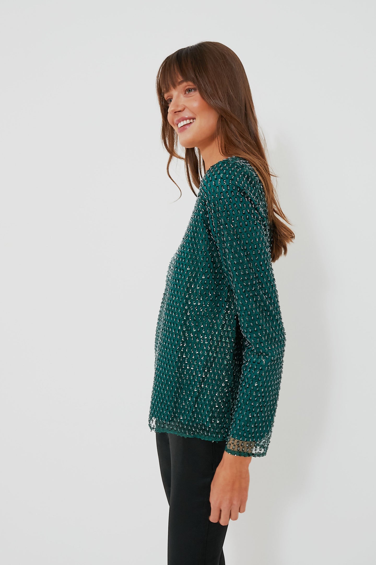Green Sequin Gemma Blouse