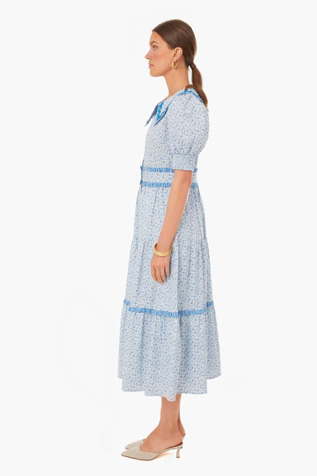 Blue Floral Ric Rac Linger Dress