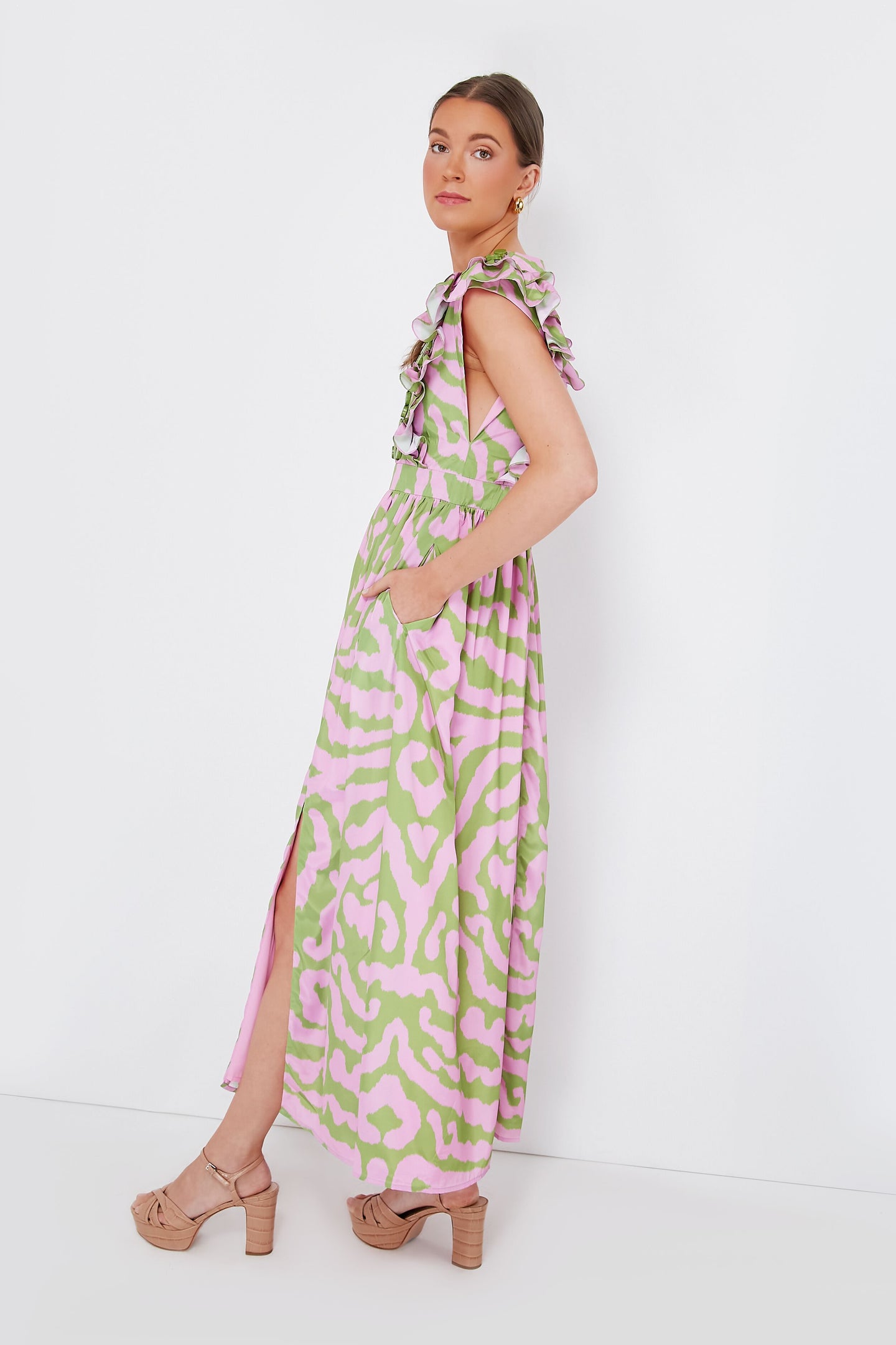 Green and Pink Tiger Stacey Dress