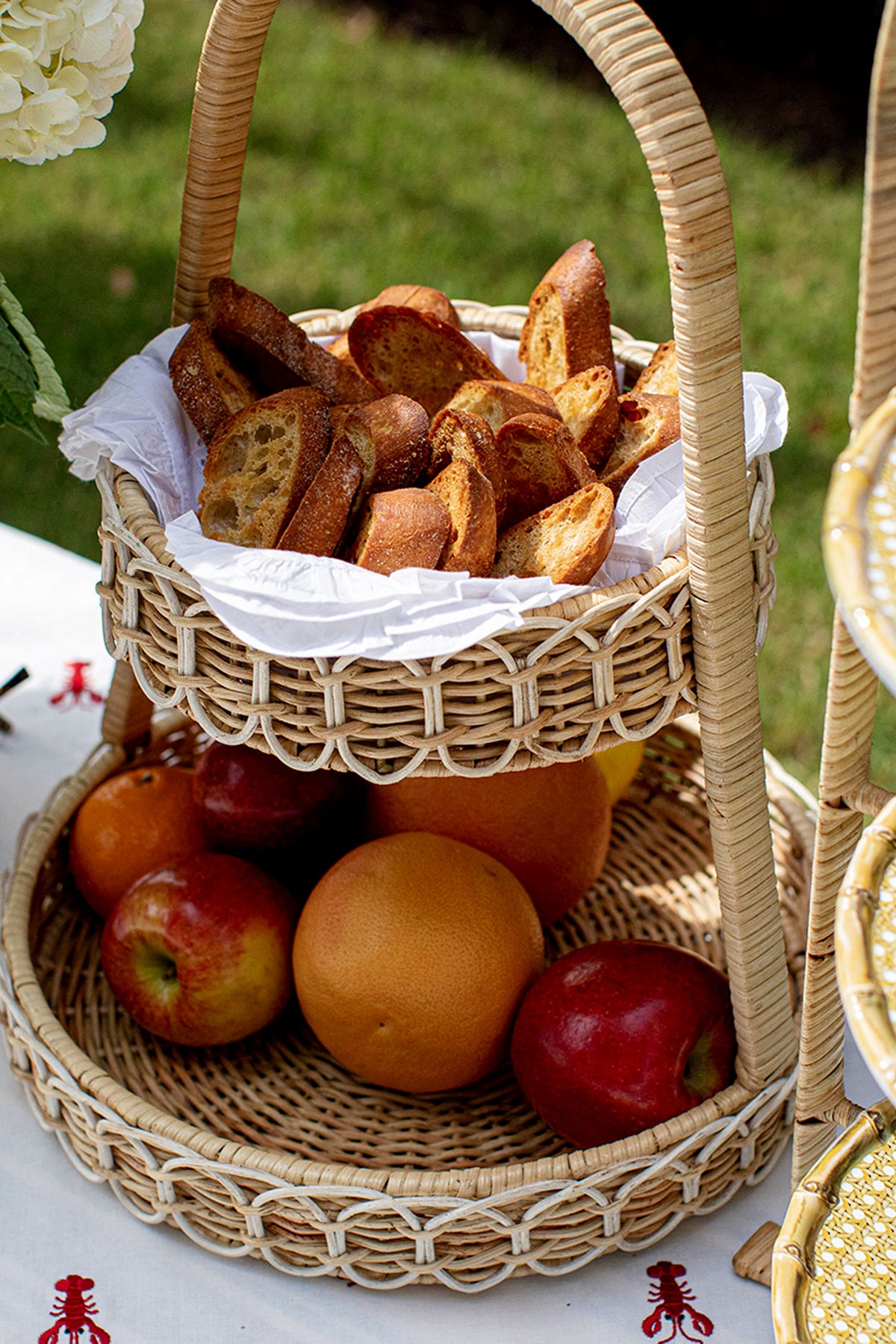 Provence Rattan Two Tiered Server Whitewash