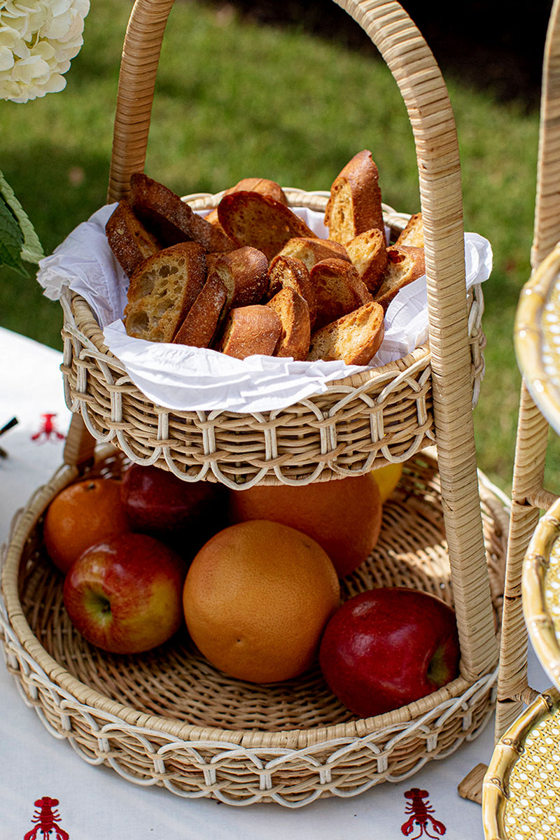 Provence Rattan Two Tiered Server Whitewash