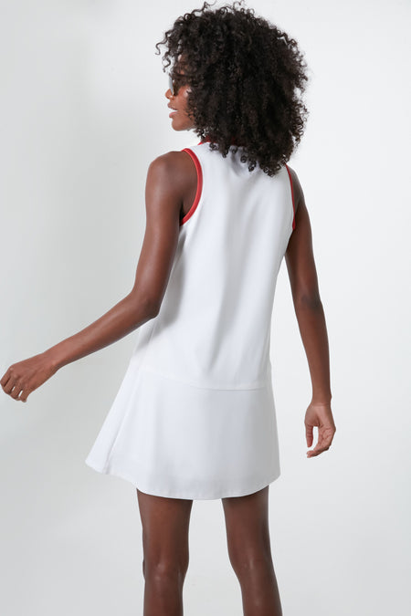 White and Red Sterling Tennis Dress