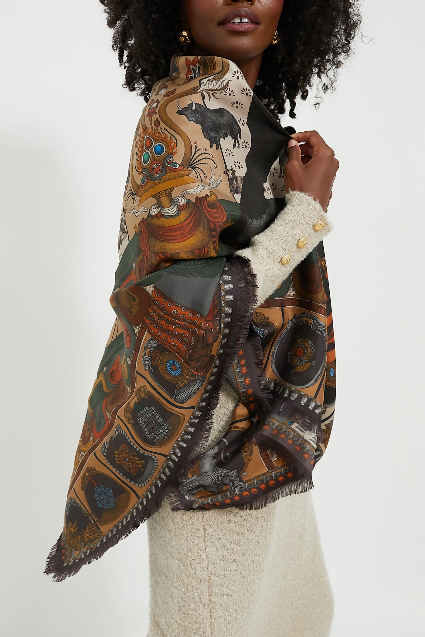 The Coal Cloud Wind Horse Large 135 cm Scarf