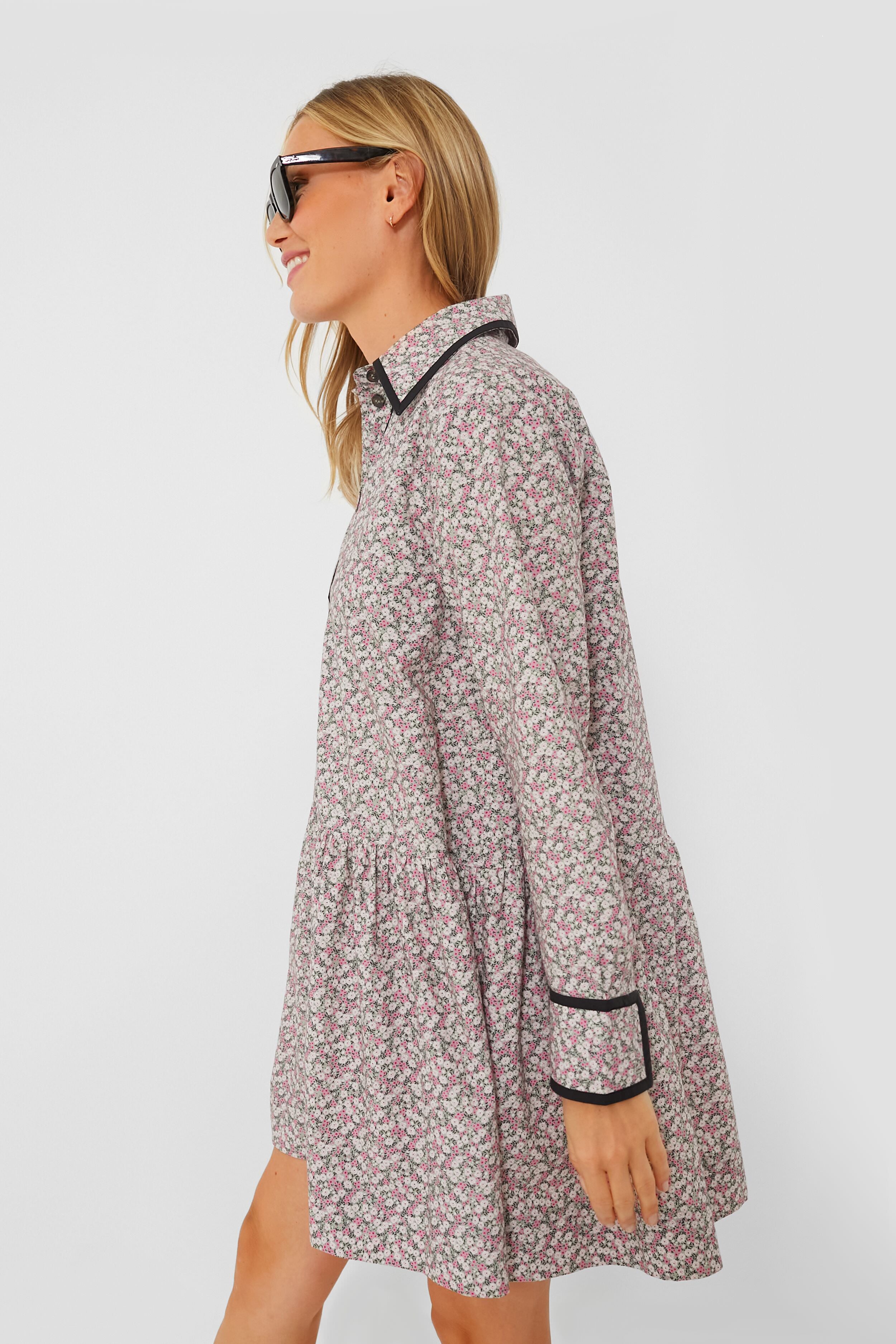 GANNI Tiger-print tiered organic cotton-poplin shirt dress