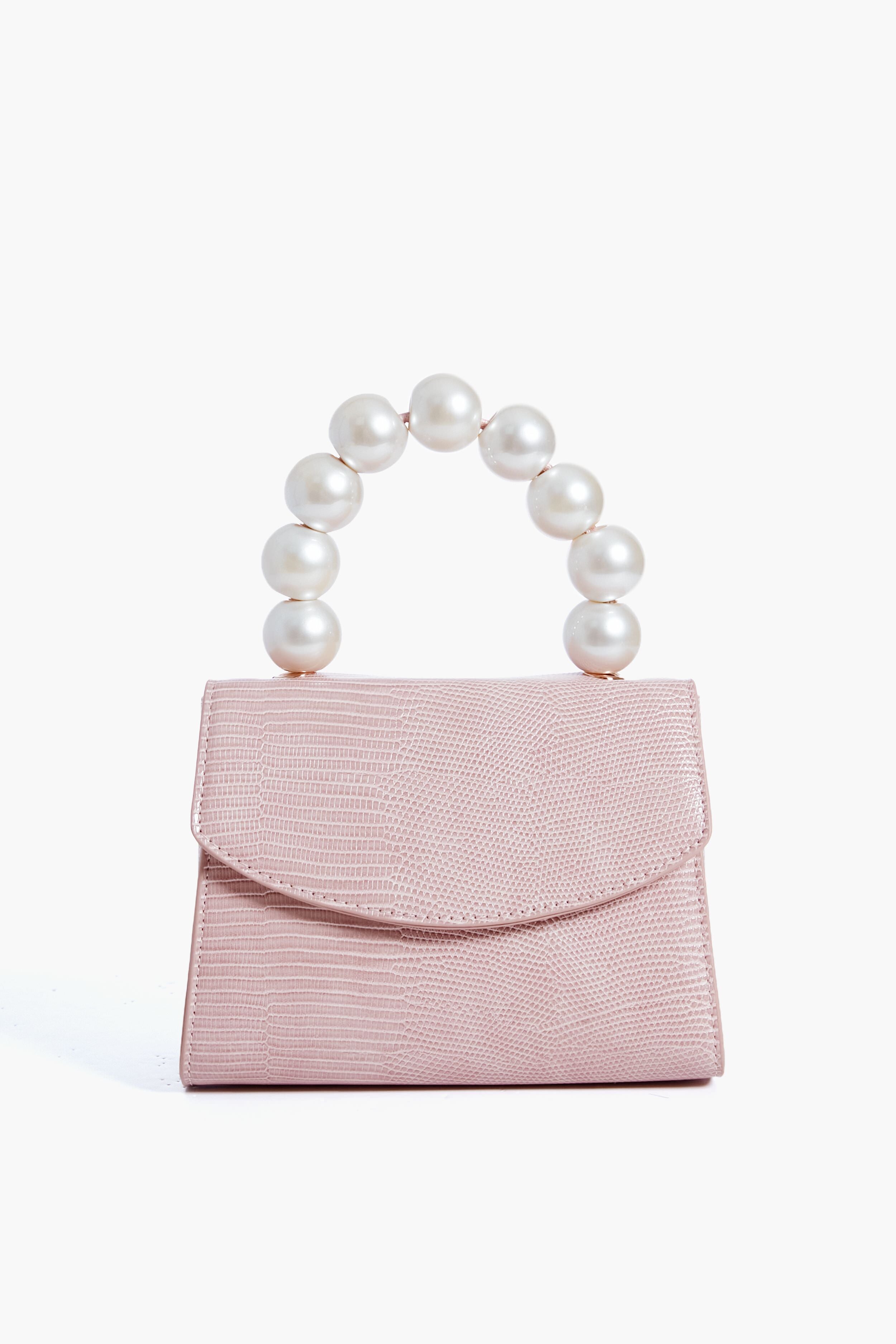 Pink Peta Pearl Handle Bag | Olga Berg