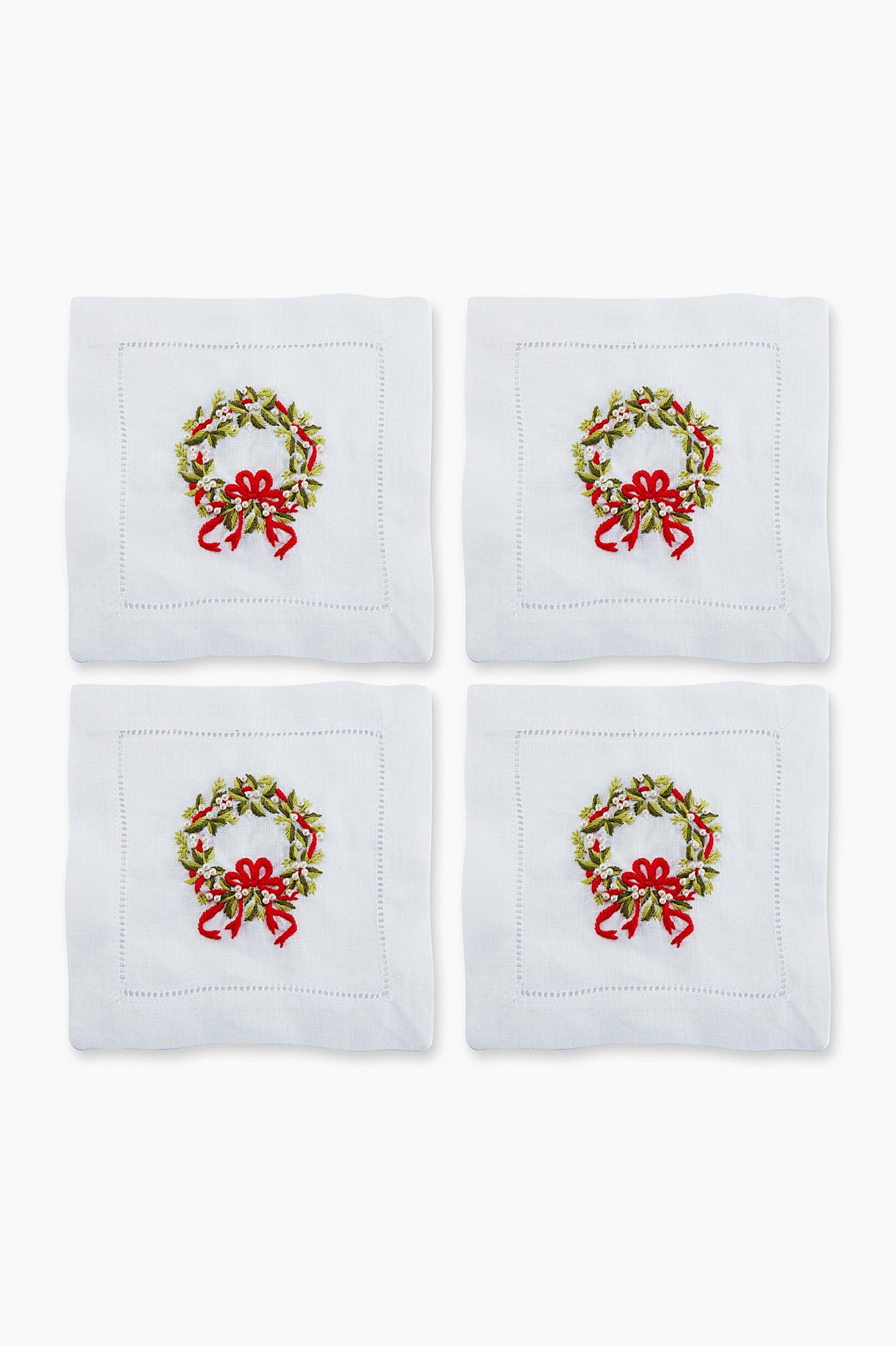 Pearl Wreath Cocktail Napkins