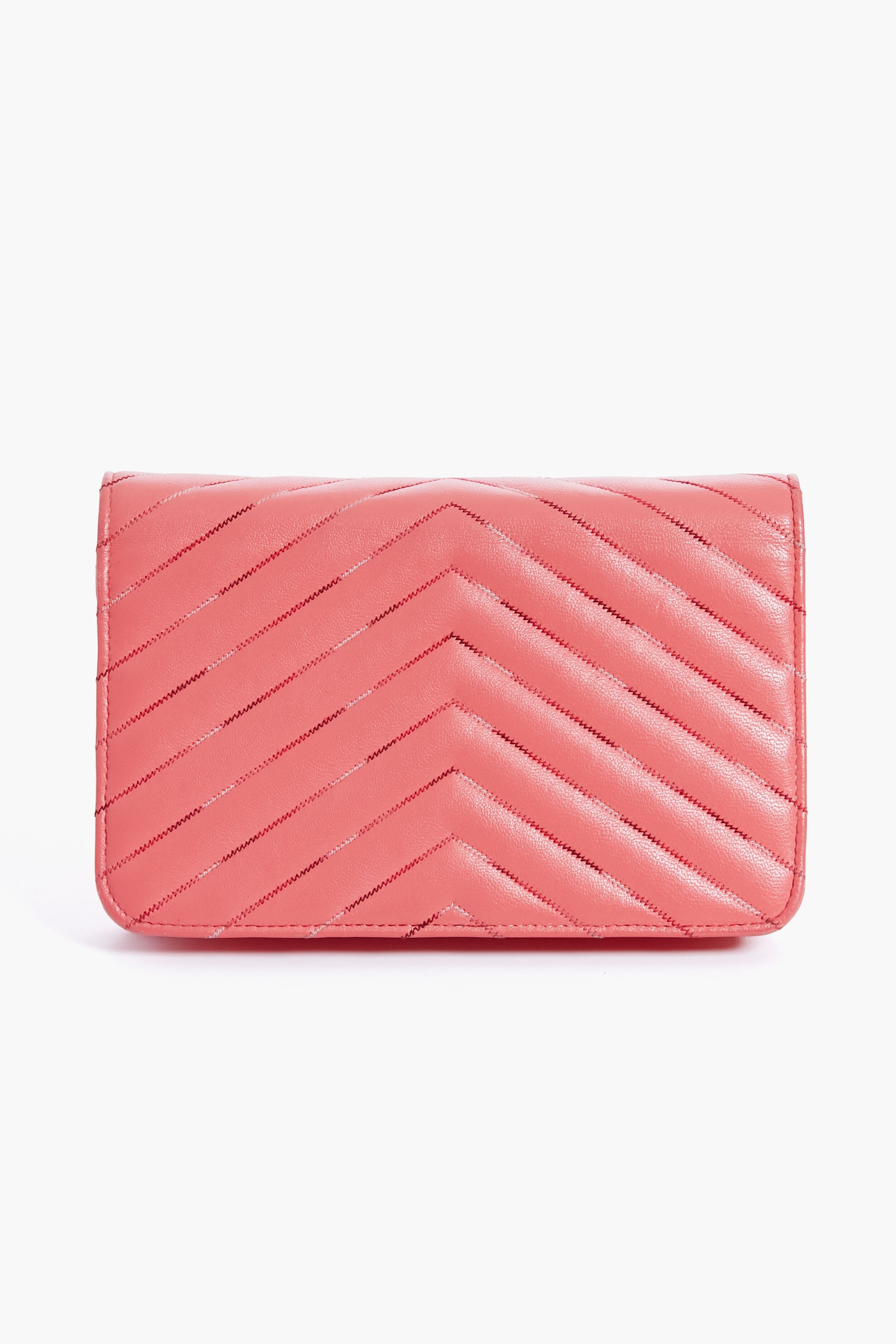 CHANEL Pink Gradient Chevron Wallet On Chain