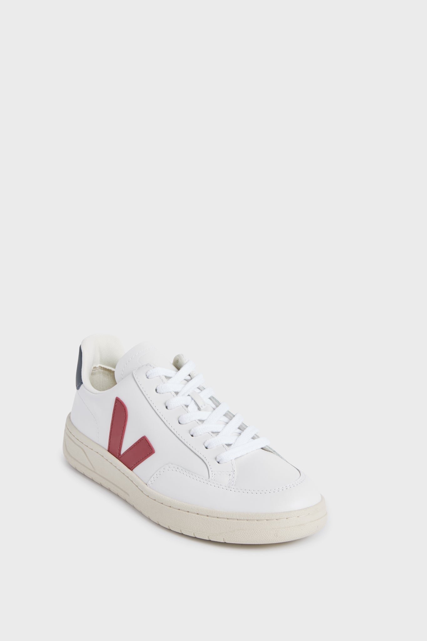 Veja White and Red Athletic Shoes V-10 Leather Sneaker - White/Red/Navy main image 2