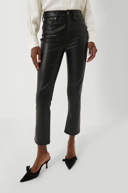 Black Carly Vegan Leather Kick Flare Veronica Beard