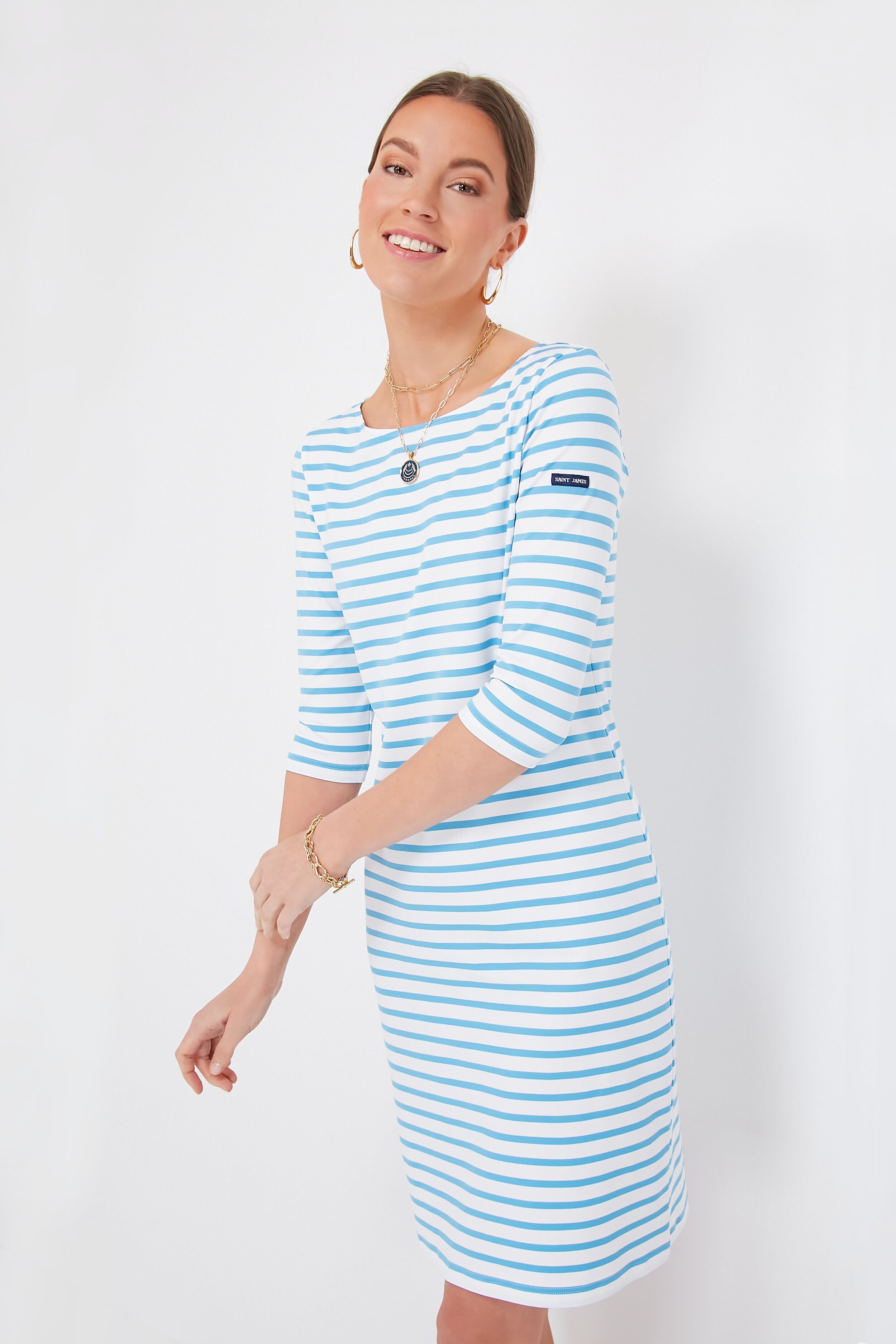 Propriano Navy and White Striped Dress