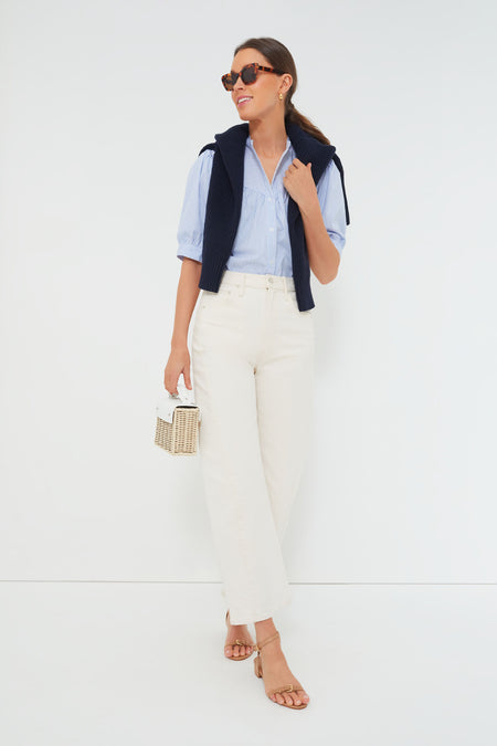 Blue and White Stripe Esti Shirt