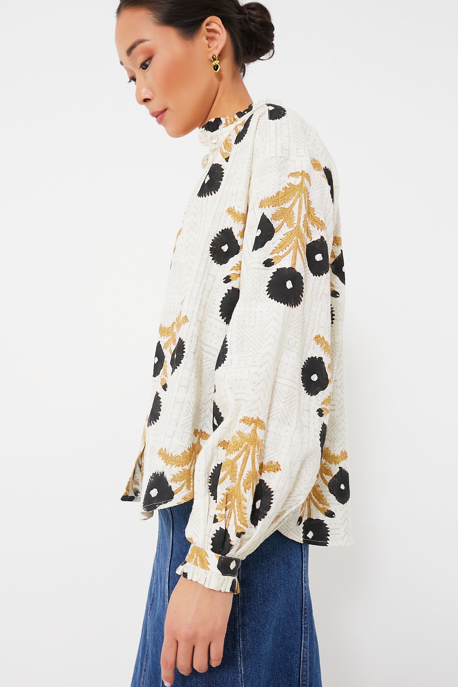 Black Noir Triple Bloom Blouse