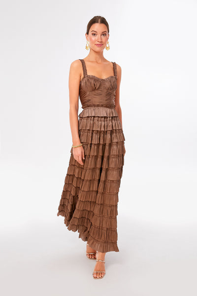 Ulla johnson camille discount pleated tiered ruffle gown