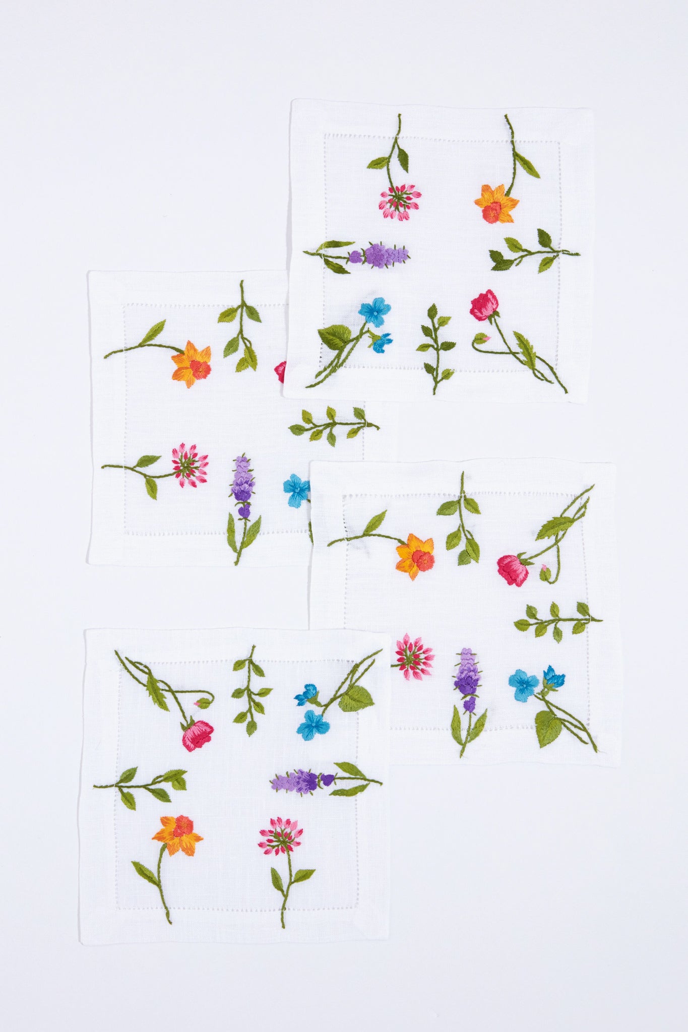 Multi Floral Cocktail Napkins Set of 4