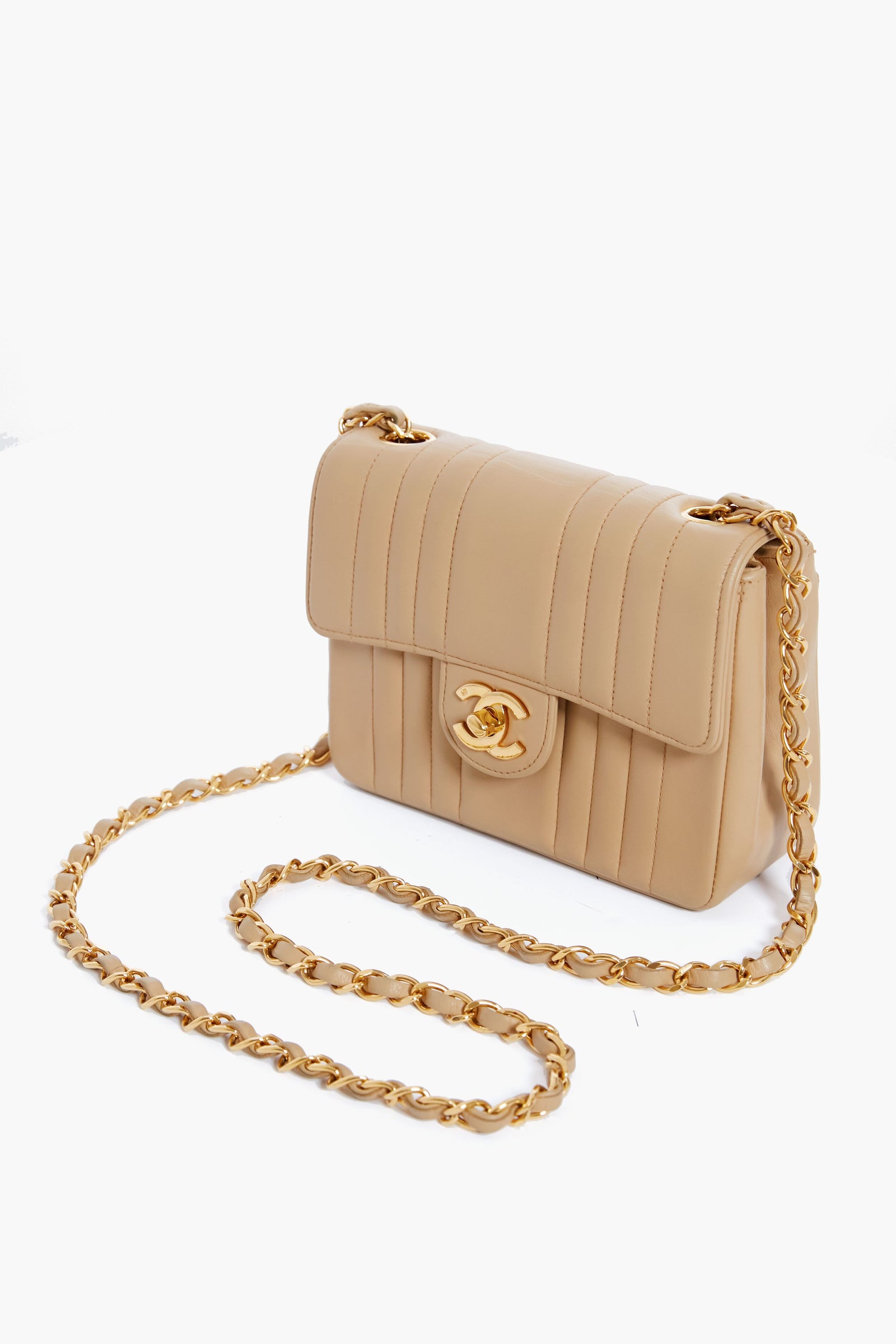 CHANEL Beige Mademoiselle Mini Mastrasse Shoulder Bag