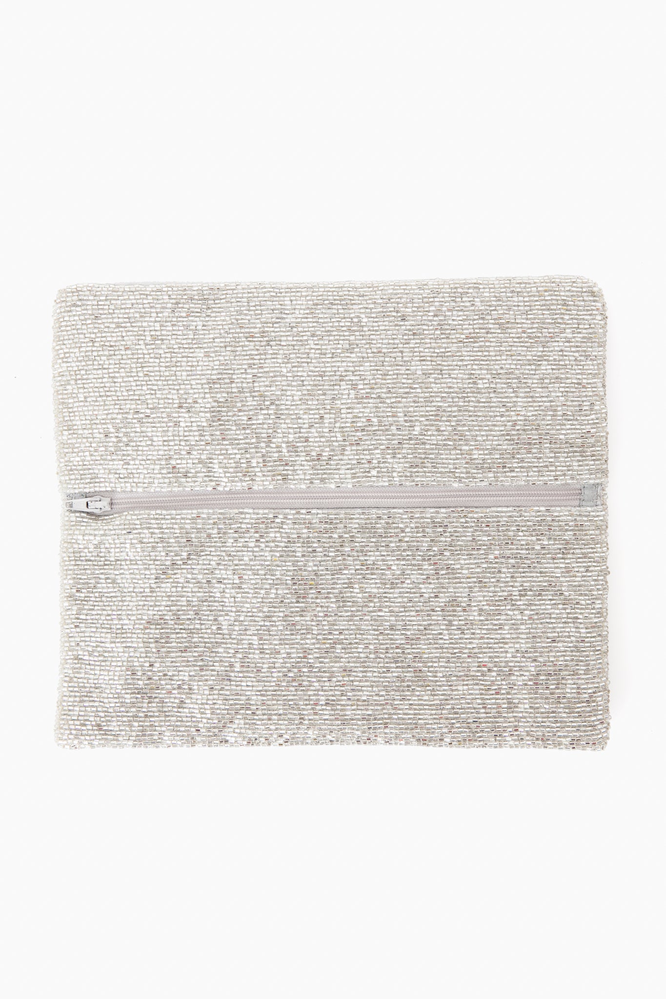 Silver Beaded Clutch