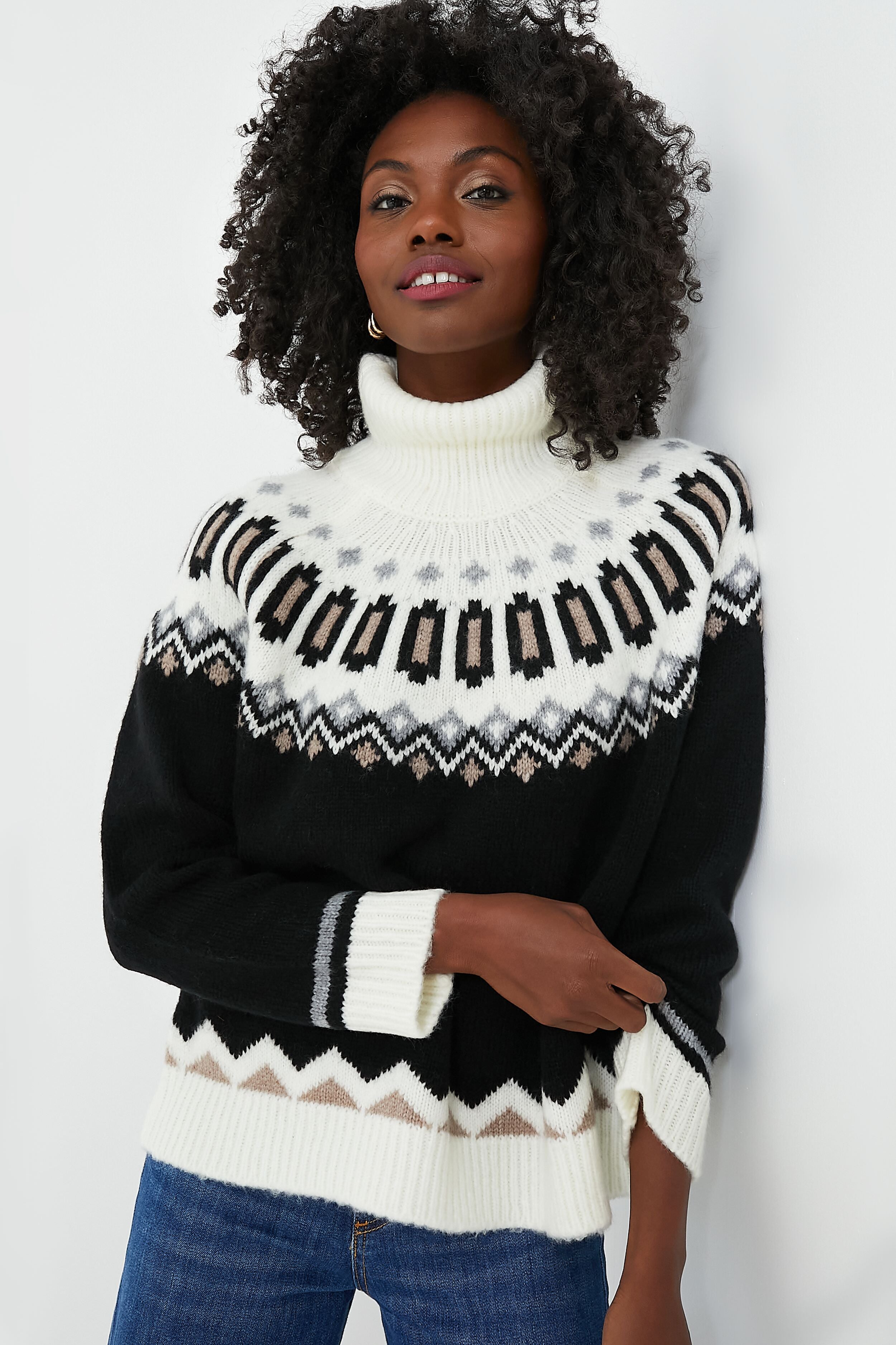 Charcoal and Cream Fair Isle Cardiff Sweater | Tuckernuck
