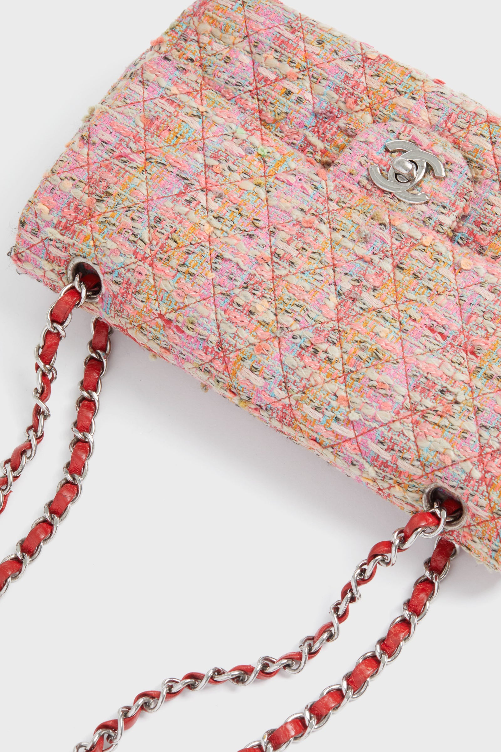 CHANEL Multicolor Tweed Medium Classic Bag