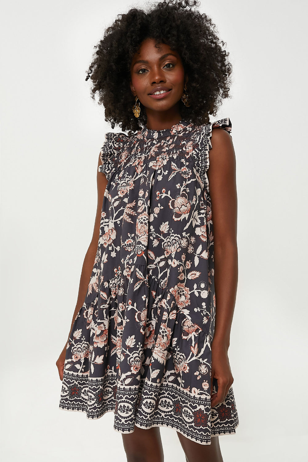 devon floral mini dress DEVON FLORAL RUCHED MINI DRESS