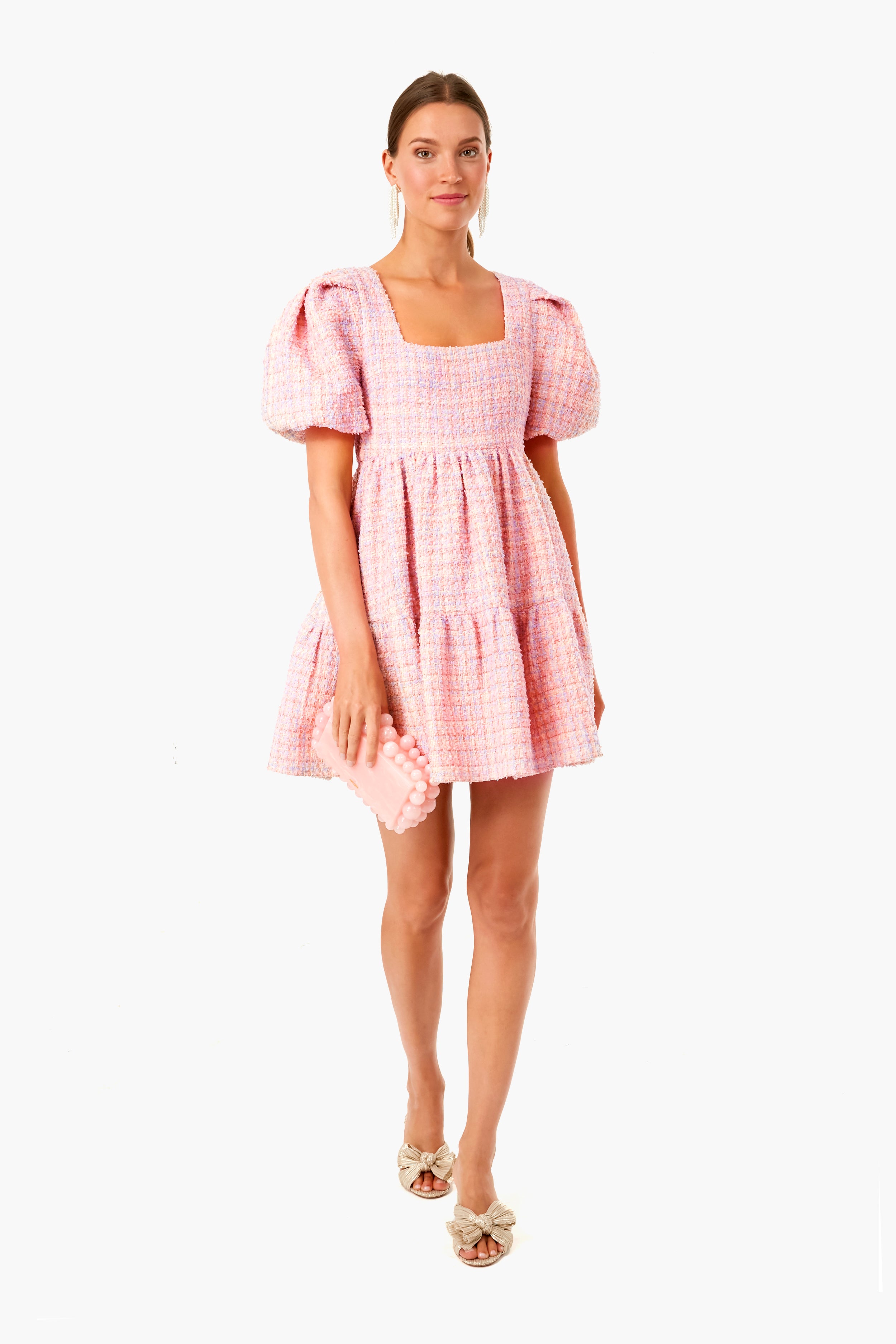 Pink Tweed Nora Mini Dress | Hyacinth House