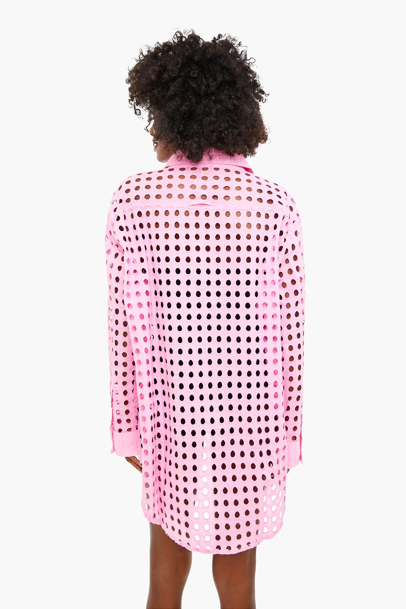 Bubblegum Eyelet Oxford Tunic
