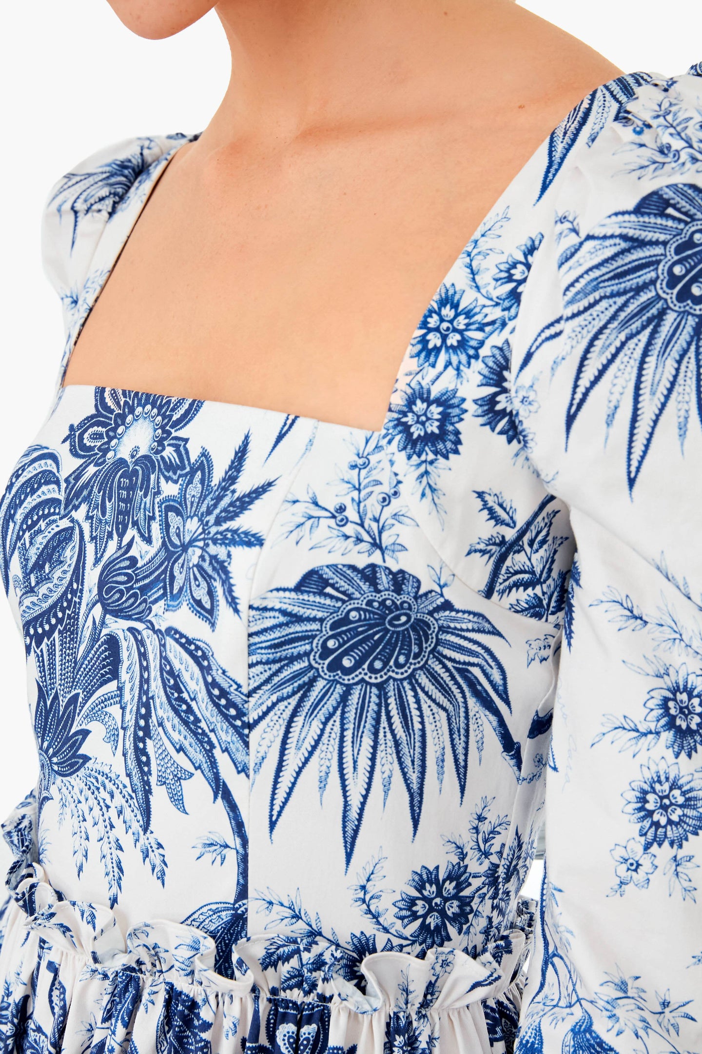 Jacobean Toile Navy Blue Hill Dress