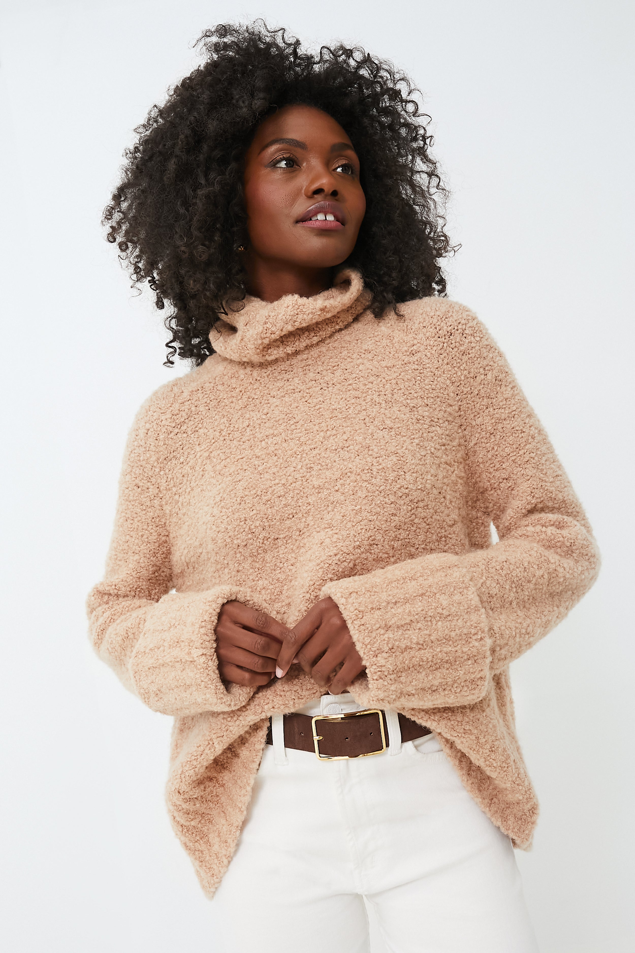 Camel Boucle Theo Turtleneck | Tuckernuck