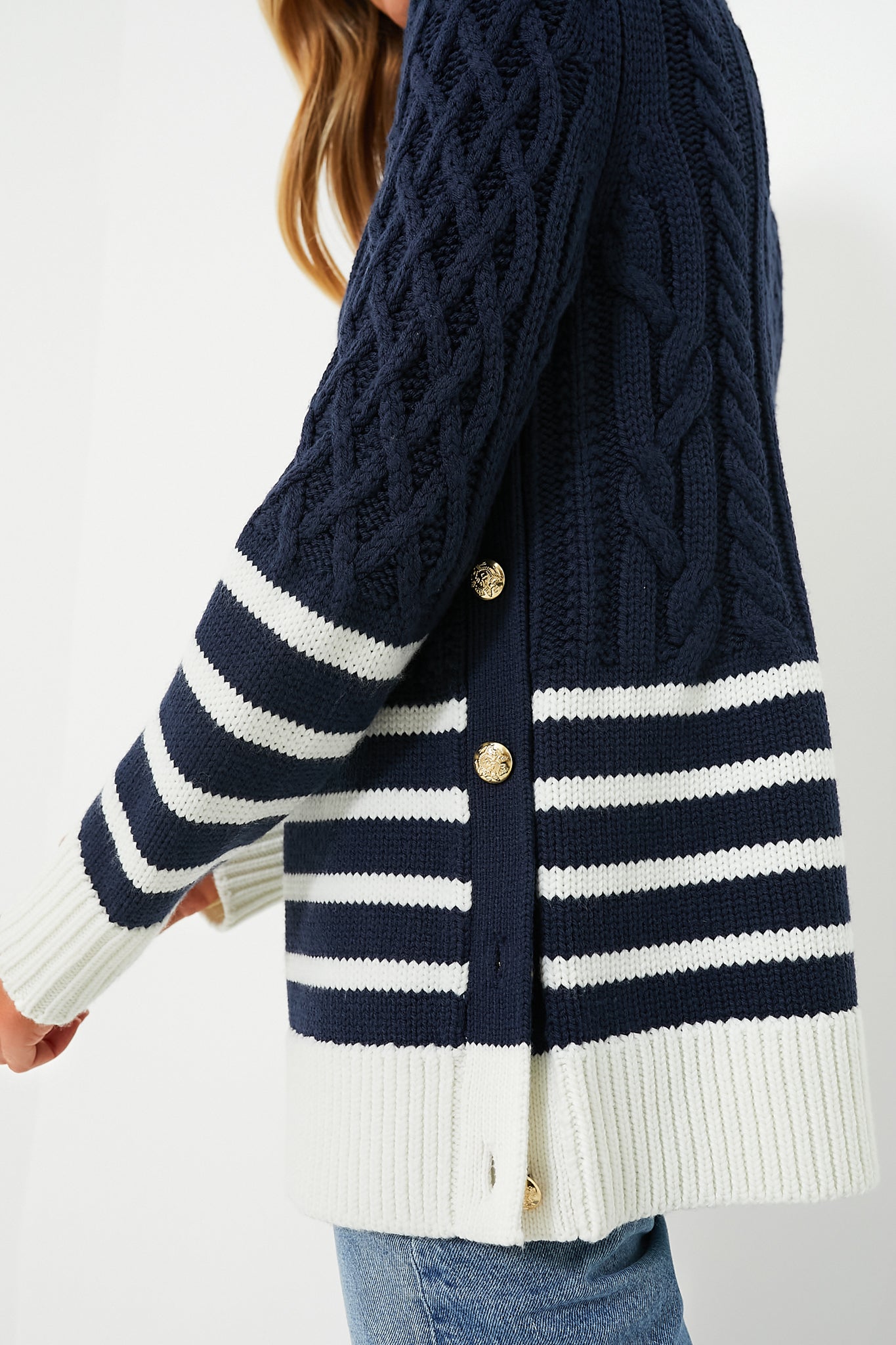 Navy Striped Sankaty Turtleneck