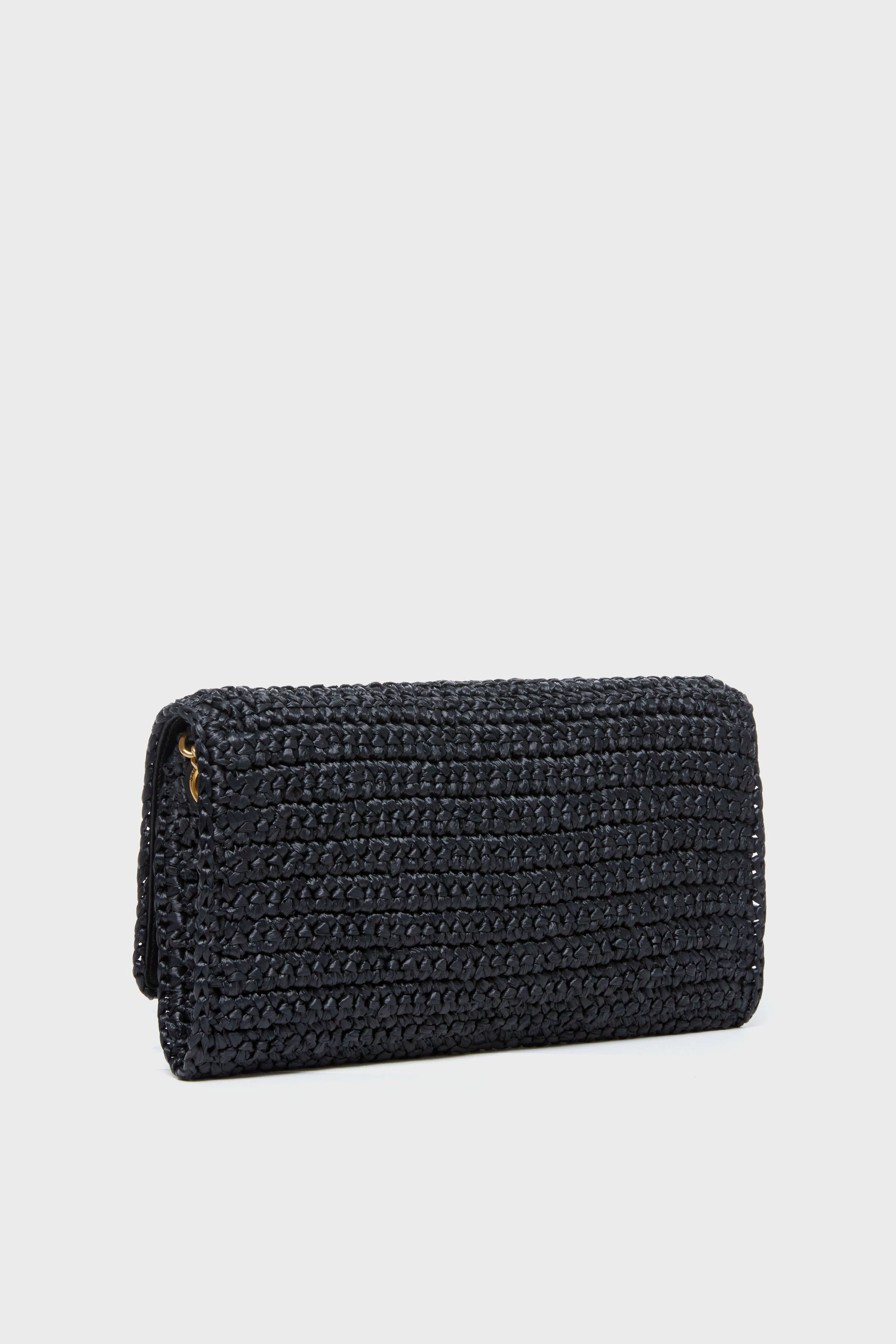 Saint Laurent Nero Raffia Kate Shoulder Bag