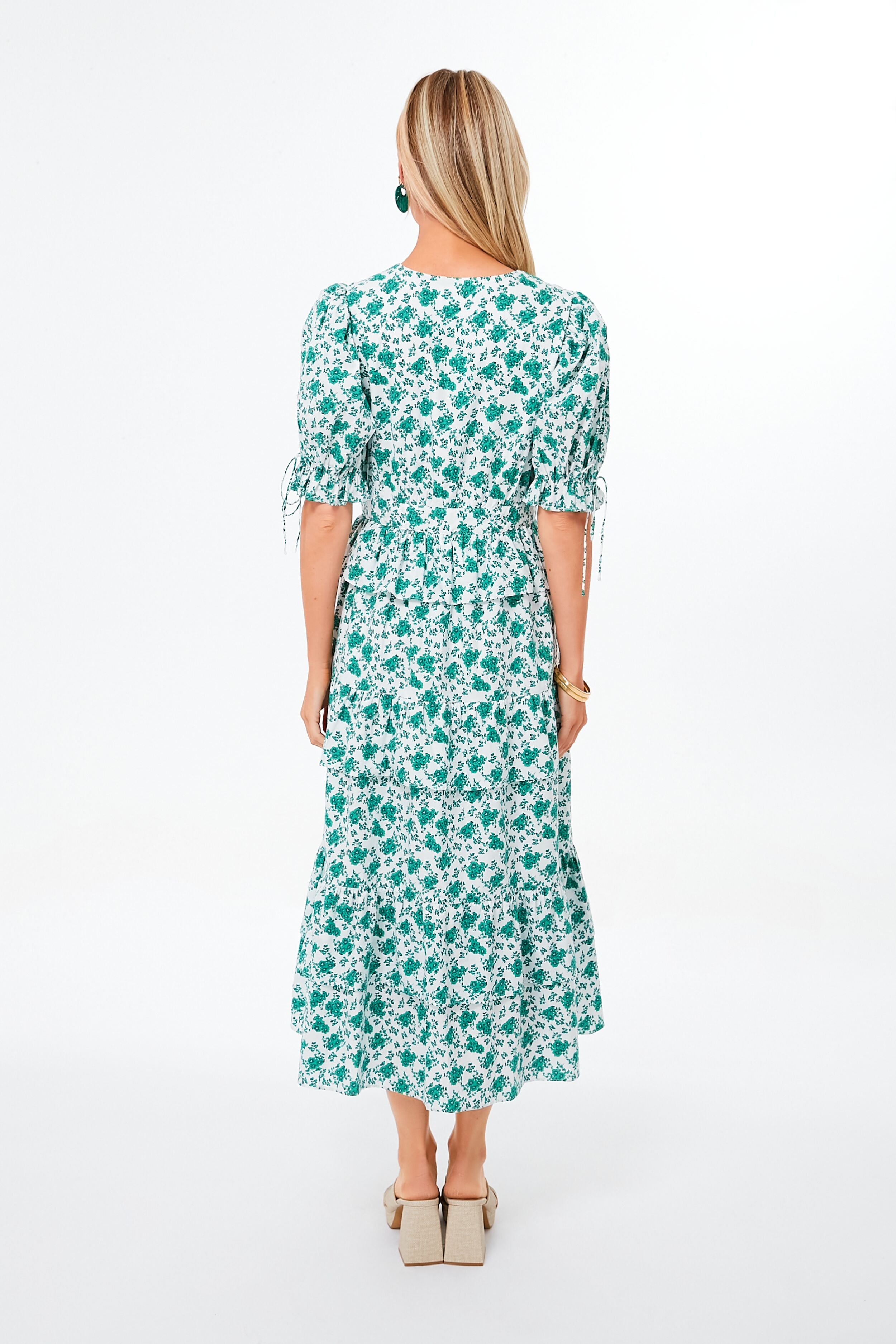 Green Floral Irenea Midi Dress | Hyacinth House